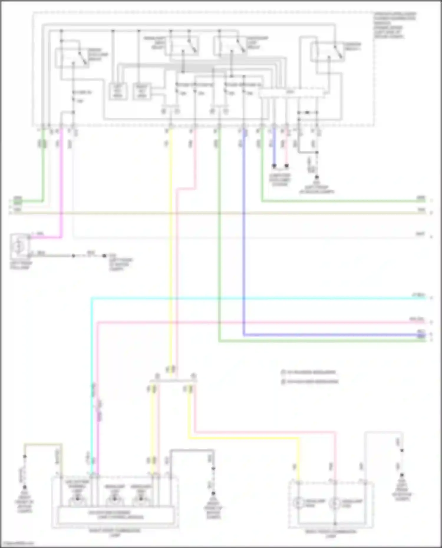 Wiring diagram front fog lamp relay for Nissan Leaf II (2017-2024) (1 of 2)