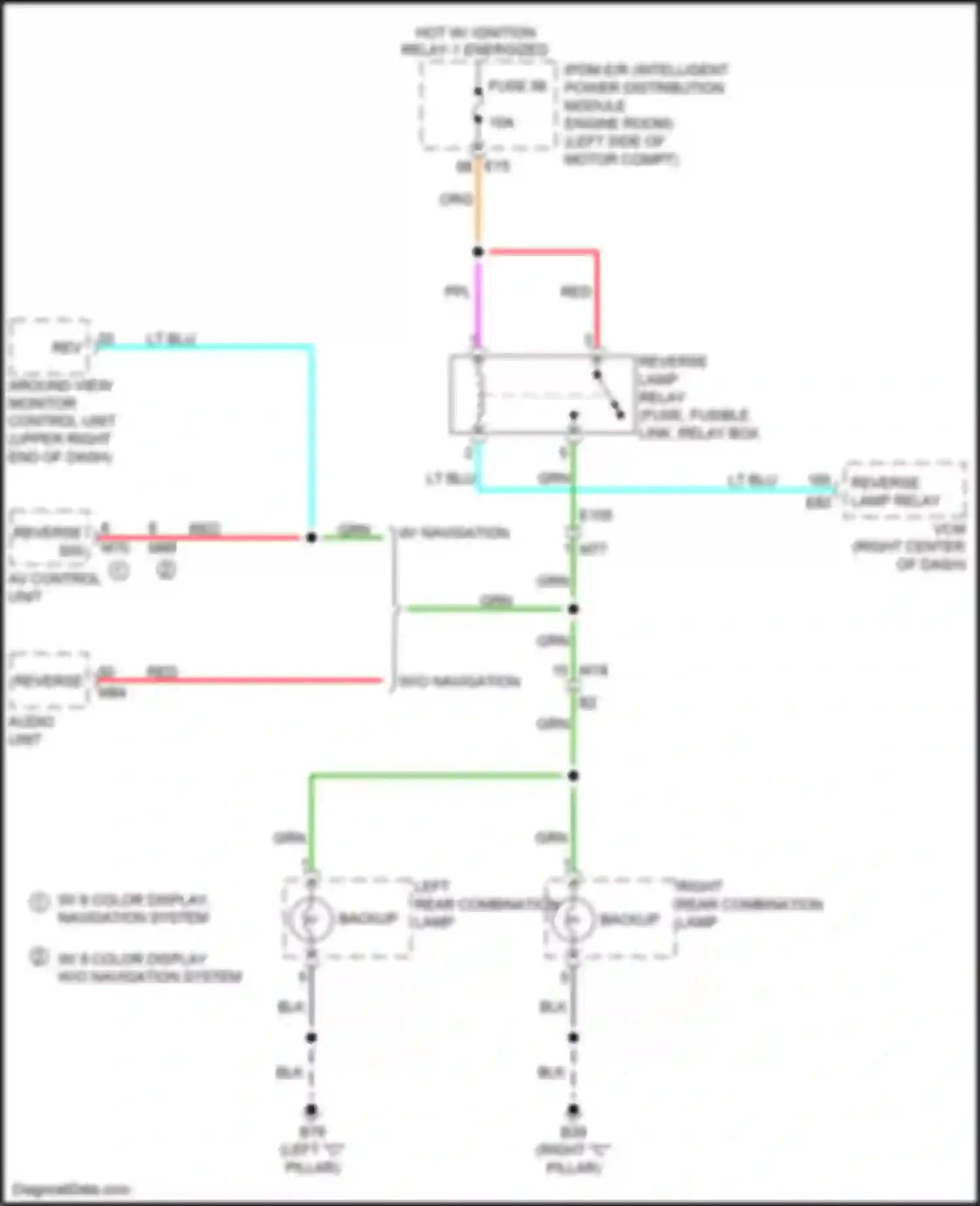 Wiring diagram left "c" pillar) for Nissan Leaf II (2017-2024) (1 of 4)