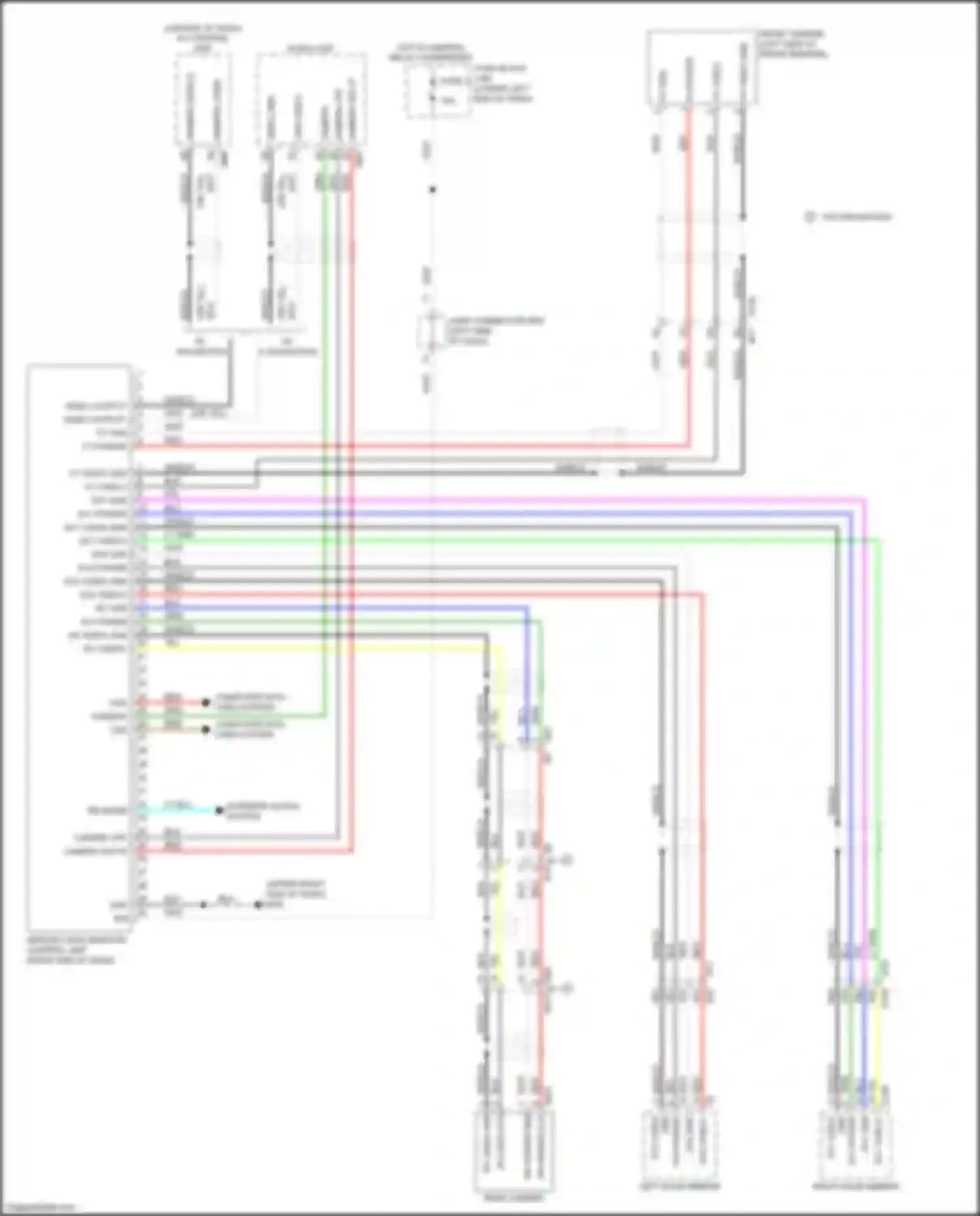 Wiring diagram left door mirror for Nissan Leaf II (2017-2024) (1 of 6)