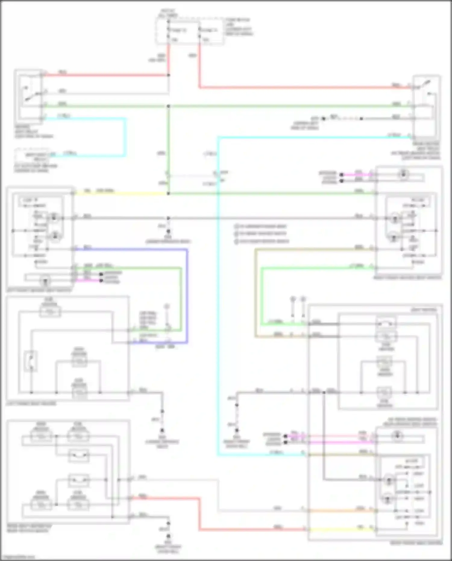 Wiring diagram right front heated seat switch for Nissan Leaf II (2017-2024) (2 of 4)