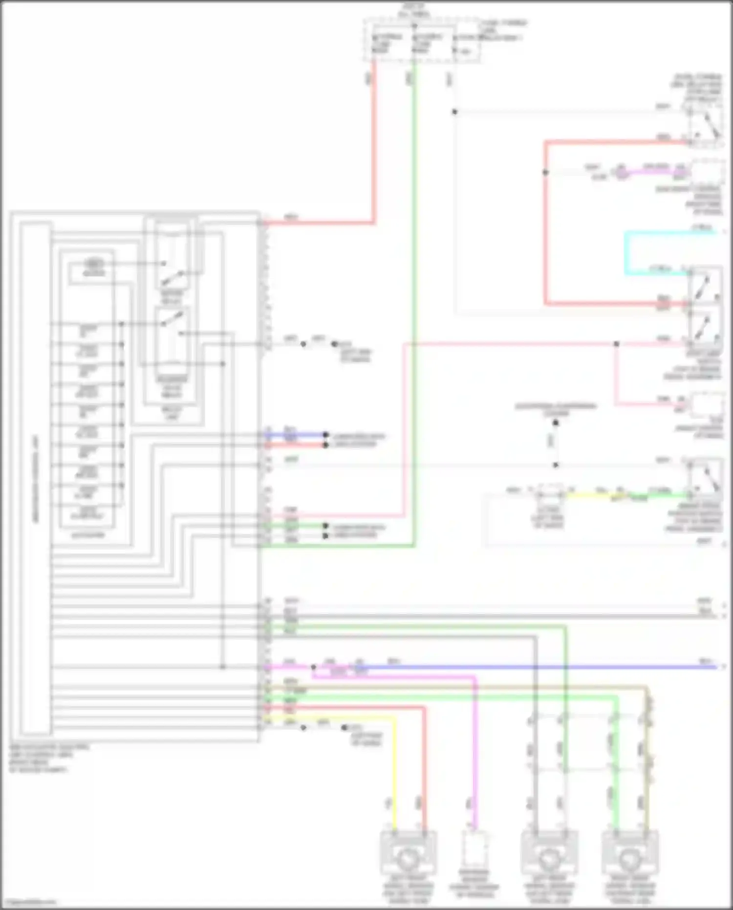 Wiring diagram right rear wheel sensor for Nissan Leaf II (2017-2024) (1 of 2)