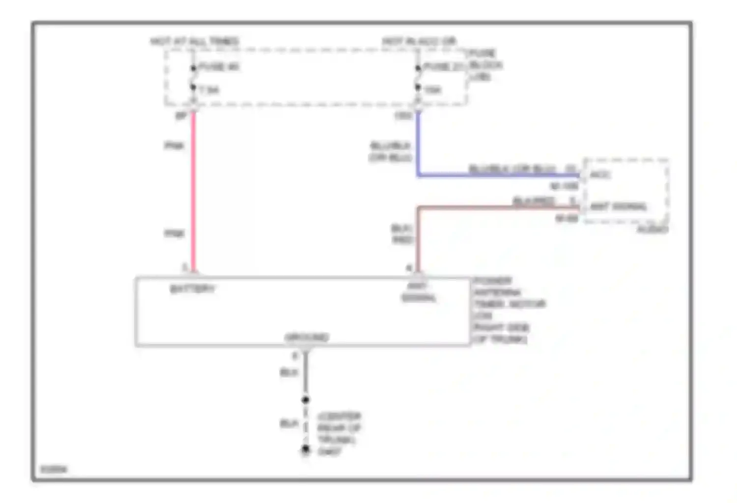 Maxima Nissan A32 (1994-2000): Power antenna circuit
