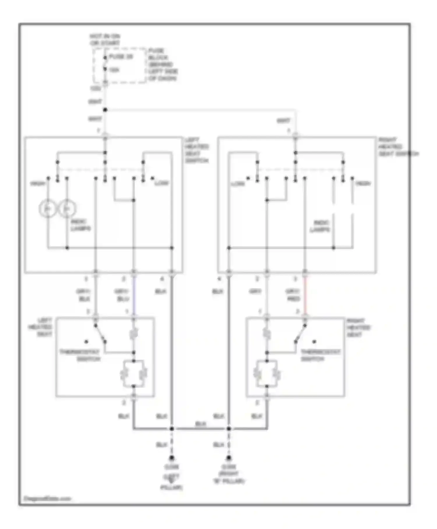 Maxima Nissan A32 (1994-2000): Heated seats circuit