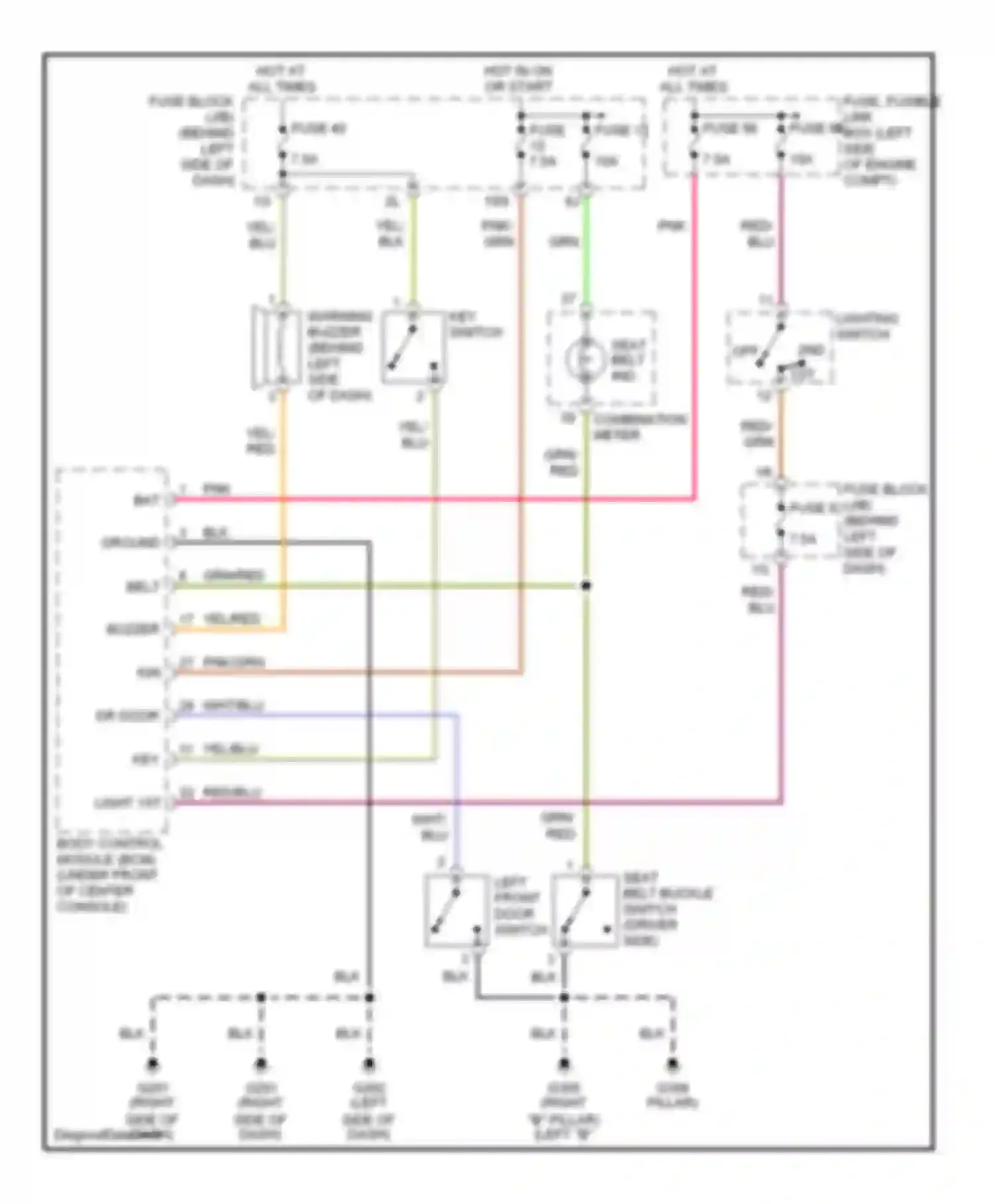 Maxima Nissan A32 (1994-2000): Warning system circuits