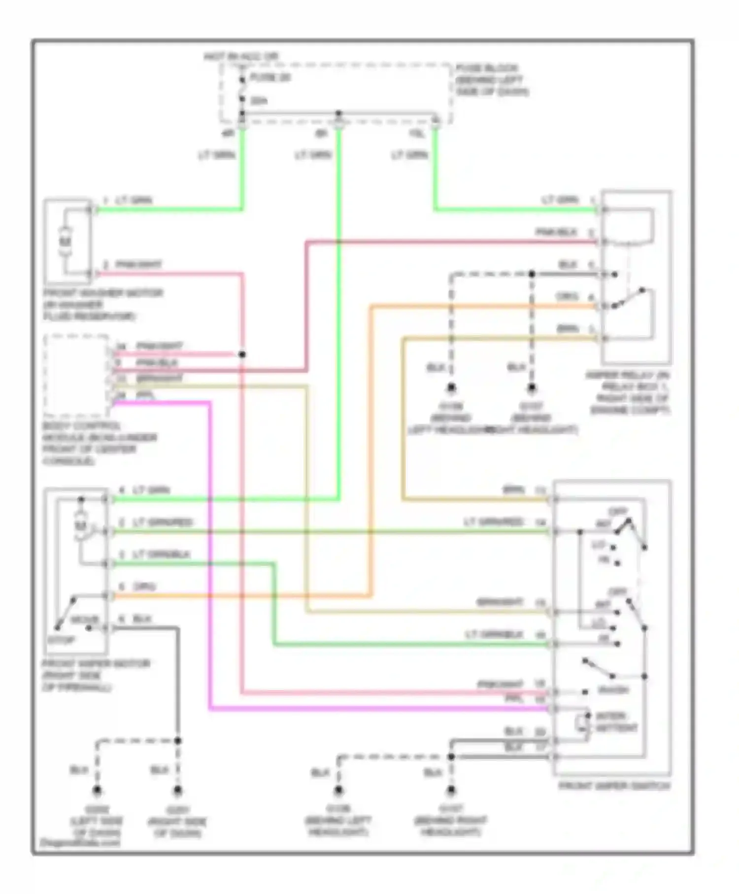 Maxima Nissan A32 (1994-2000): Wiper/washer circuit