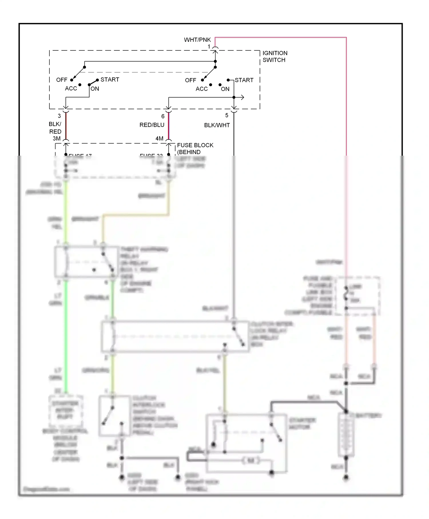 Wiring diagram blk/wht for Nissan Maxima A32 (1994-2000) (5 of 6)
