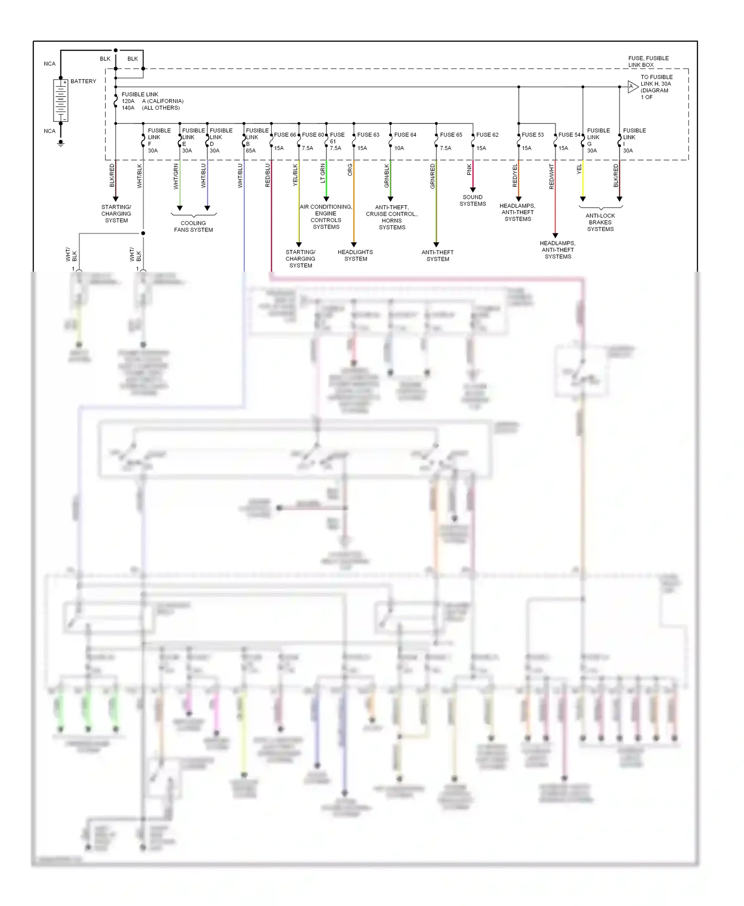 Nissan Maxima A32 (1994-2000) clock wiring diagram  (1 of 1)