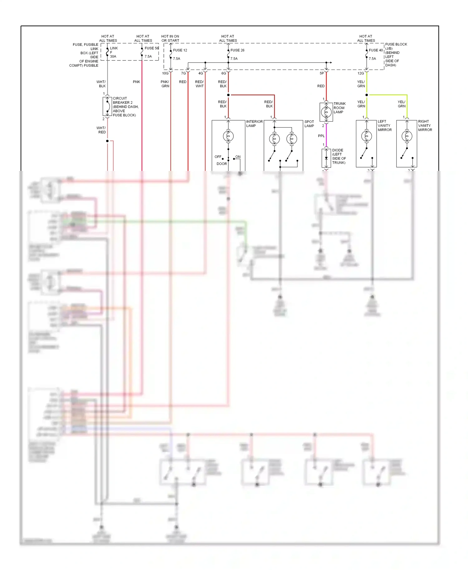 Wiring diagram fuse 40 for Nissan Maxima A32 (1994-2000) (6 of 11)