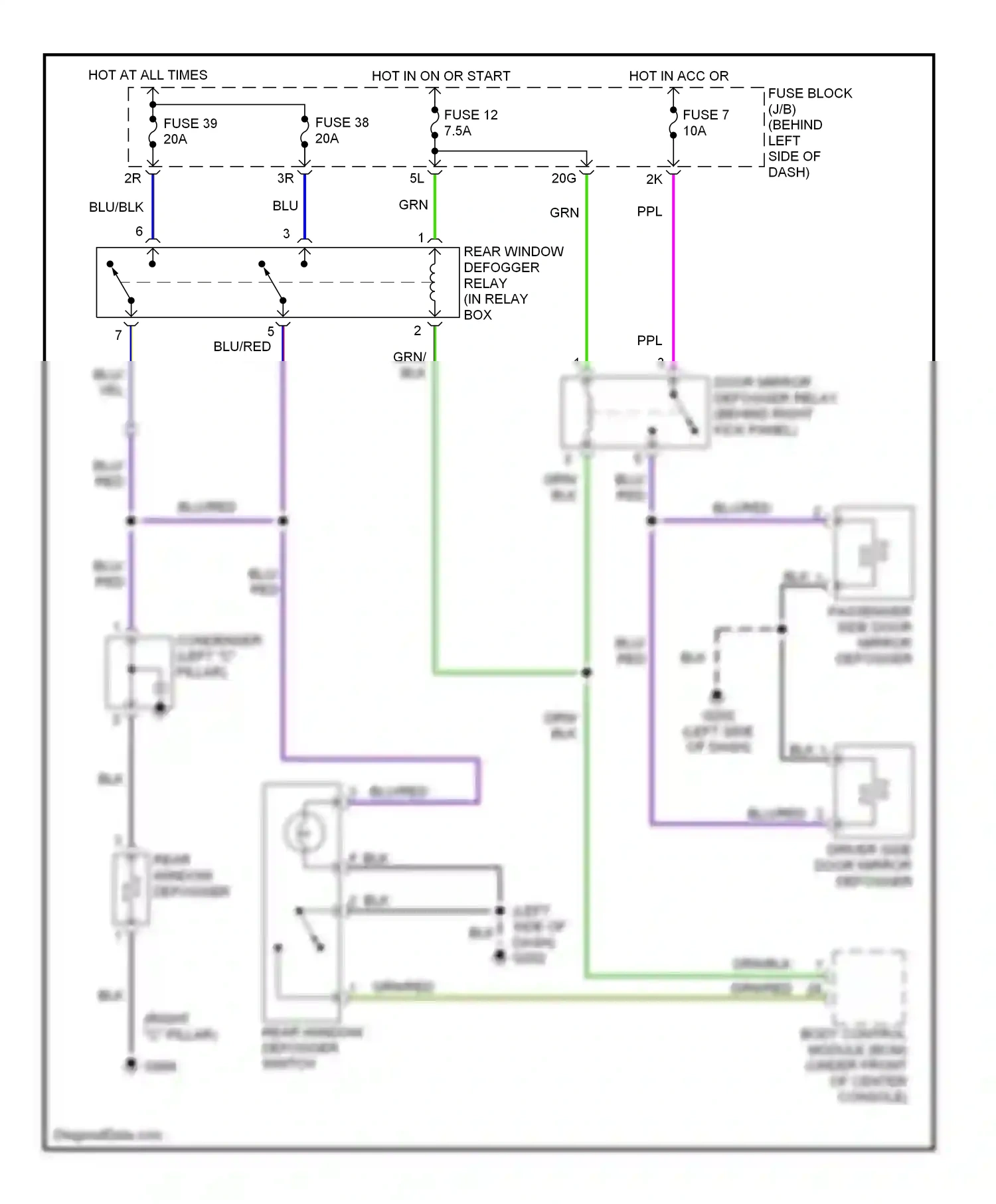 Wiring diagram grn/blk for Nissan Maxima A32 (1994-2000) (10 of 19)