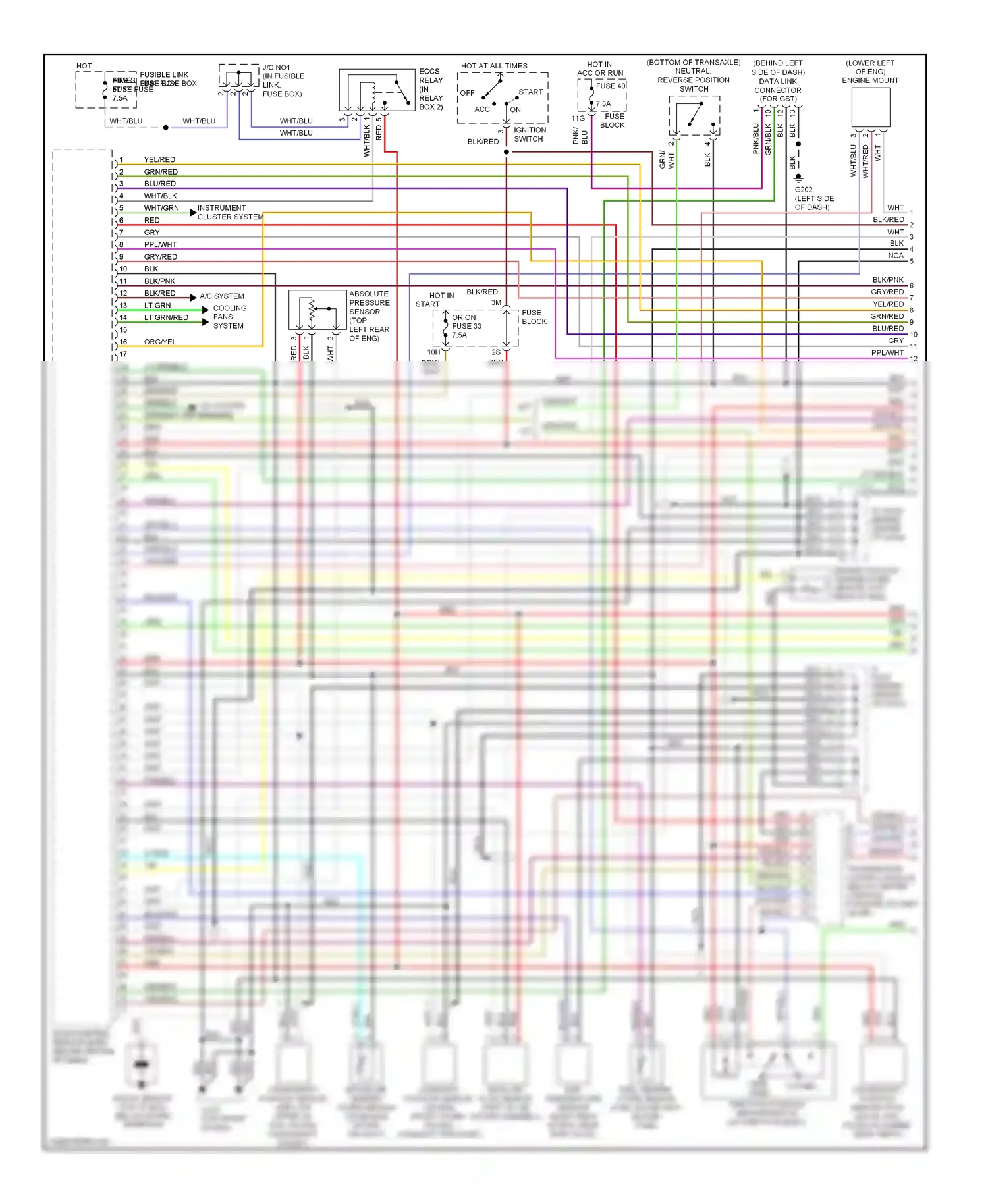 Wiring diagram gry for Nissan Maxima A32 (1994-2000) (4 of 5)