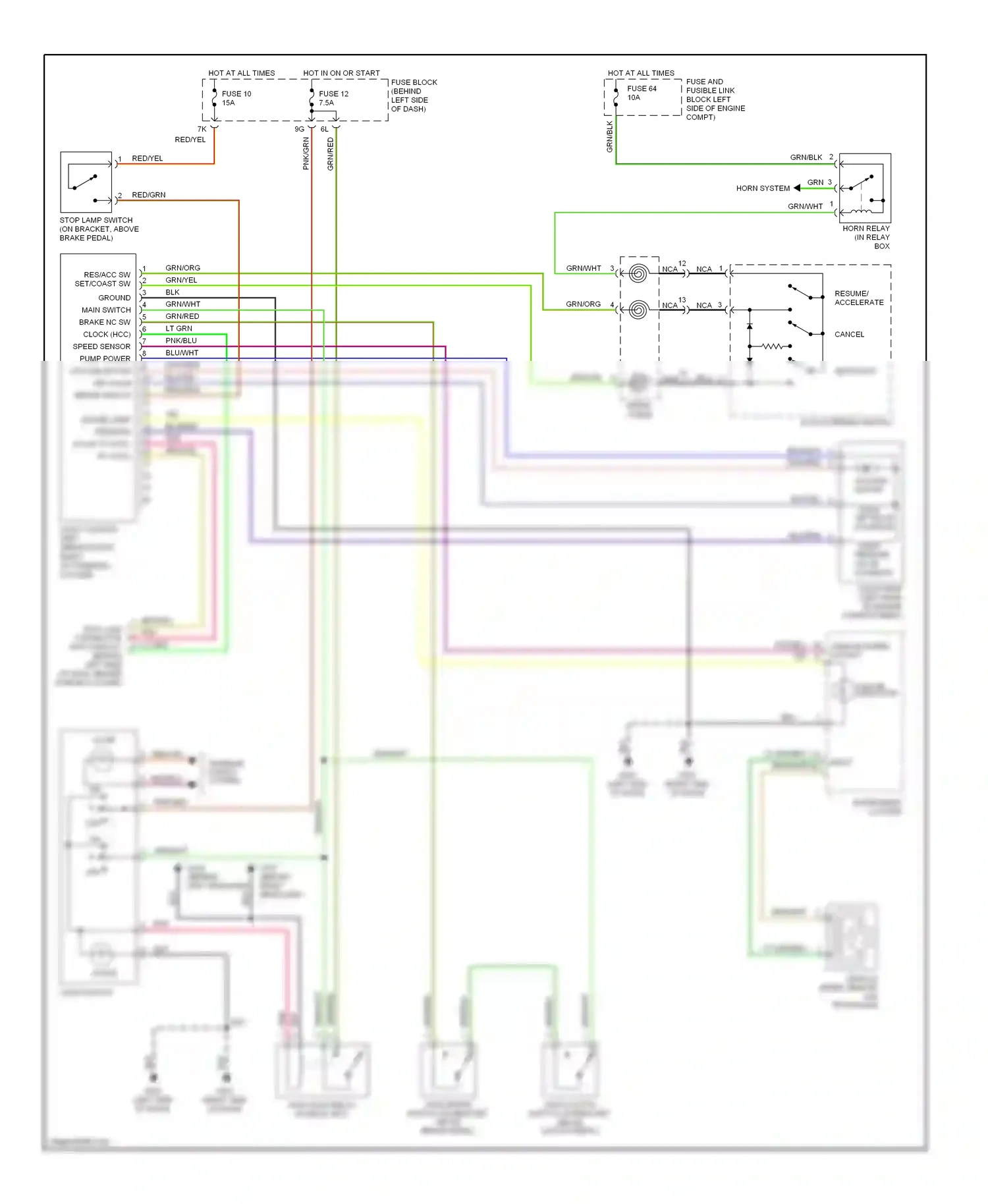 Wiring diagram horn system for Nissan Maxima A32 (1994-2000) (2 of 2)