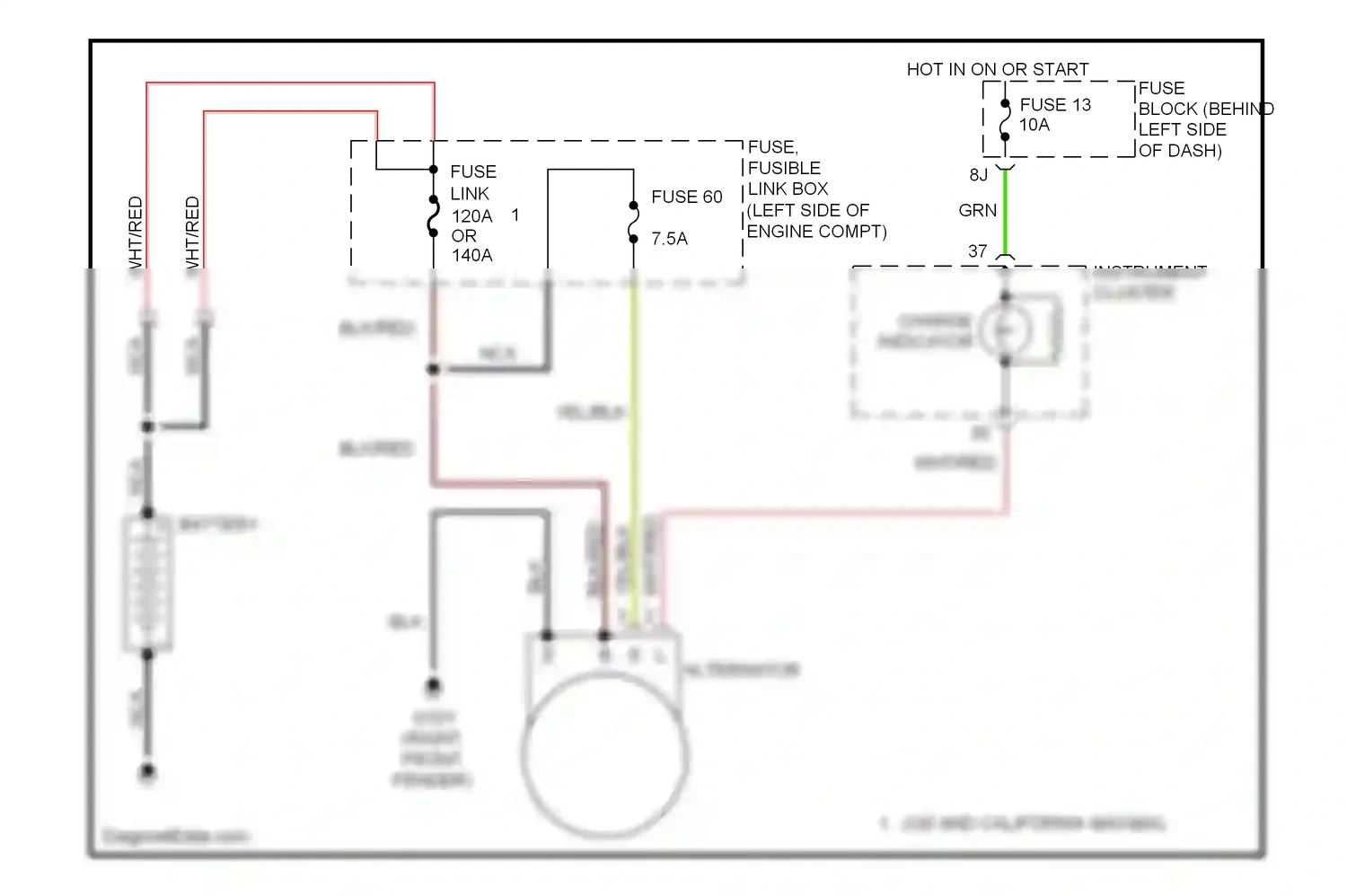 Wiring diagram instrument cluster for Nissan Maxima A32 (1994-2000) (1 of 3)