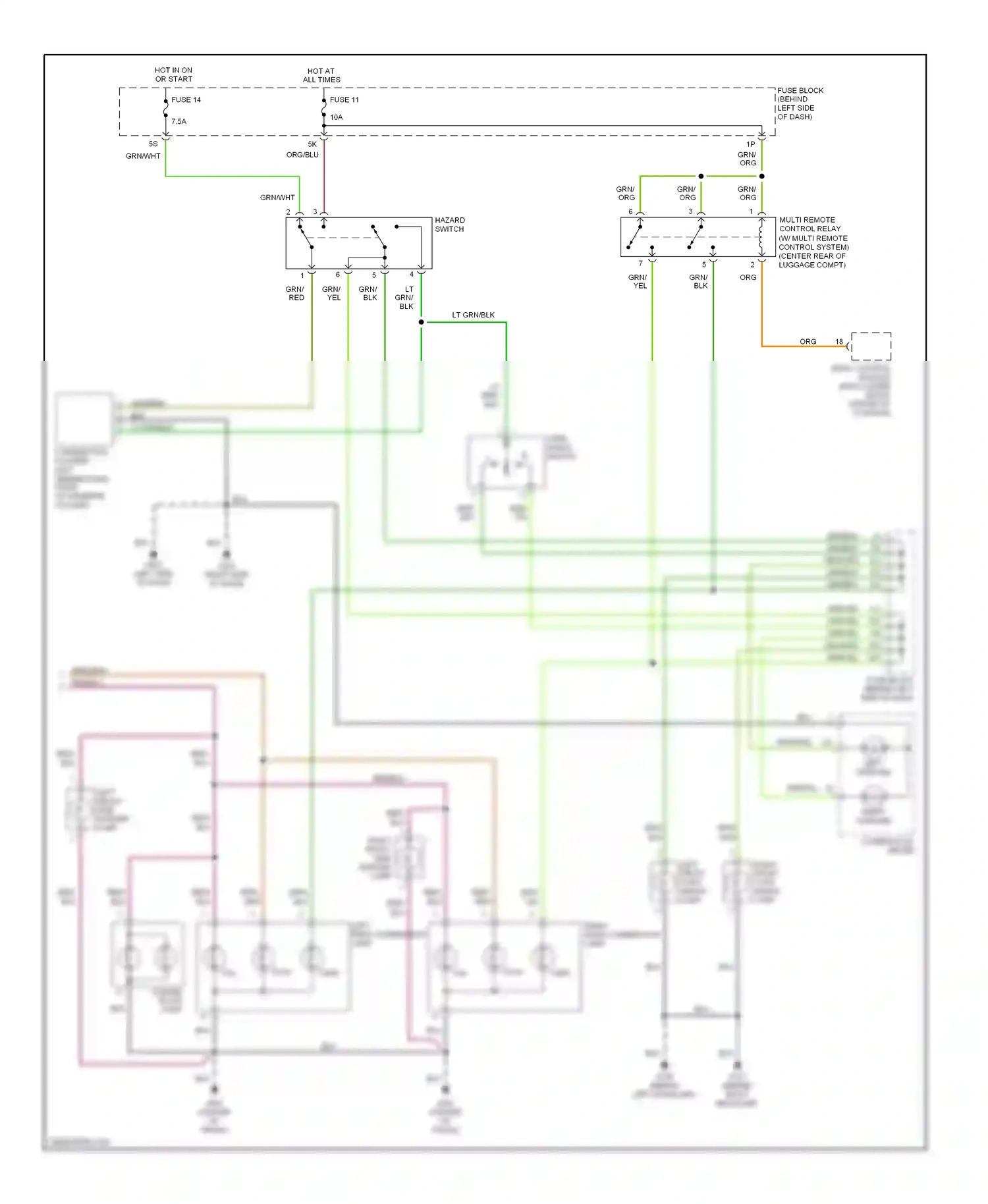 Wiring diagram left front side marker lamp for Nissan Maxima A32 (1994-2000) (1 of 1)