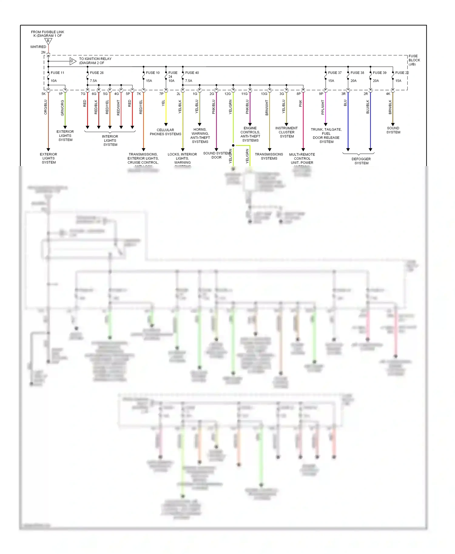 Wiring diagram org/blu for Nissan Maxima A32 (1994-2000) (4 of 6)
