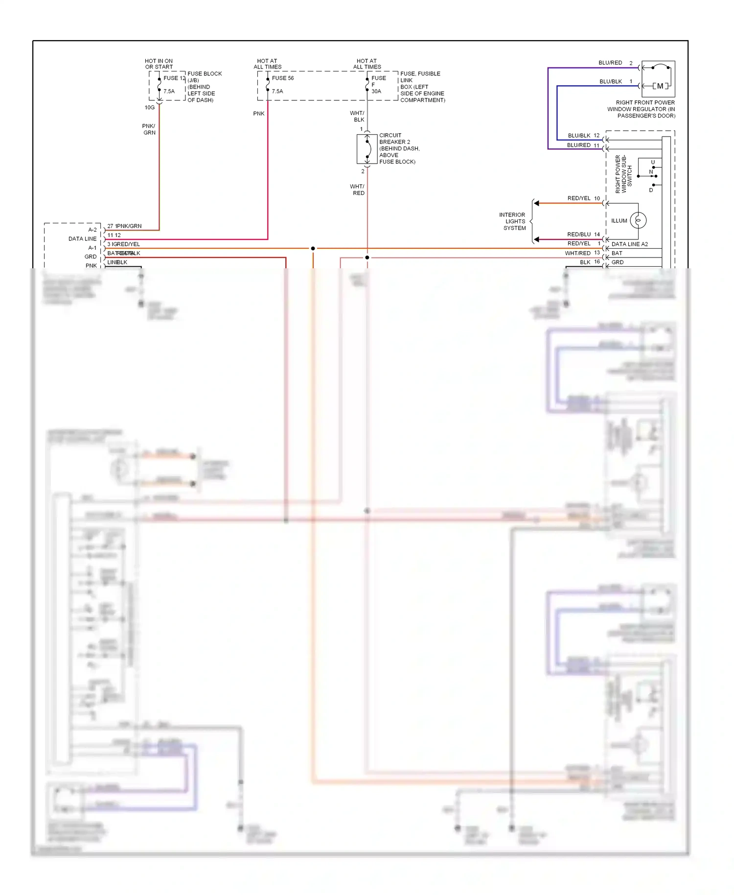 Nissan Maxima A32 (1994-2000) switch wiring diagram  (1 of 1)