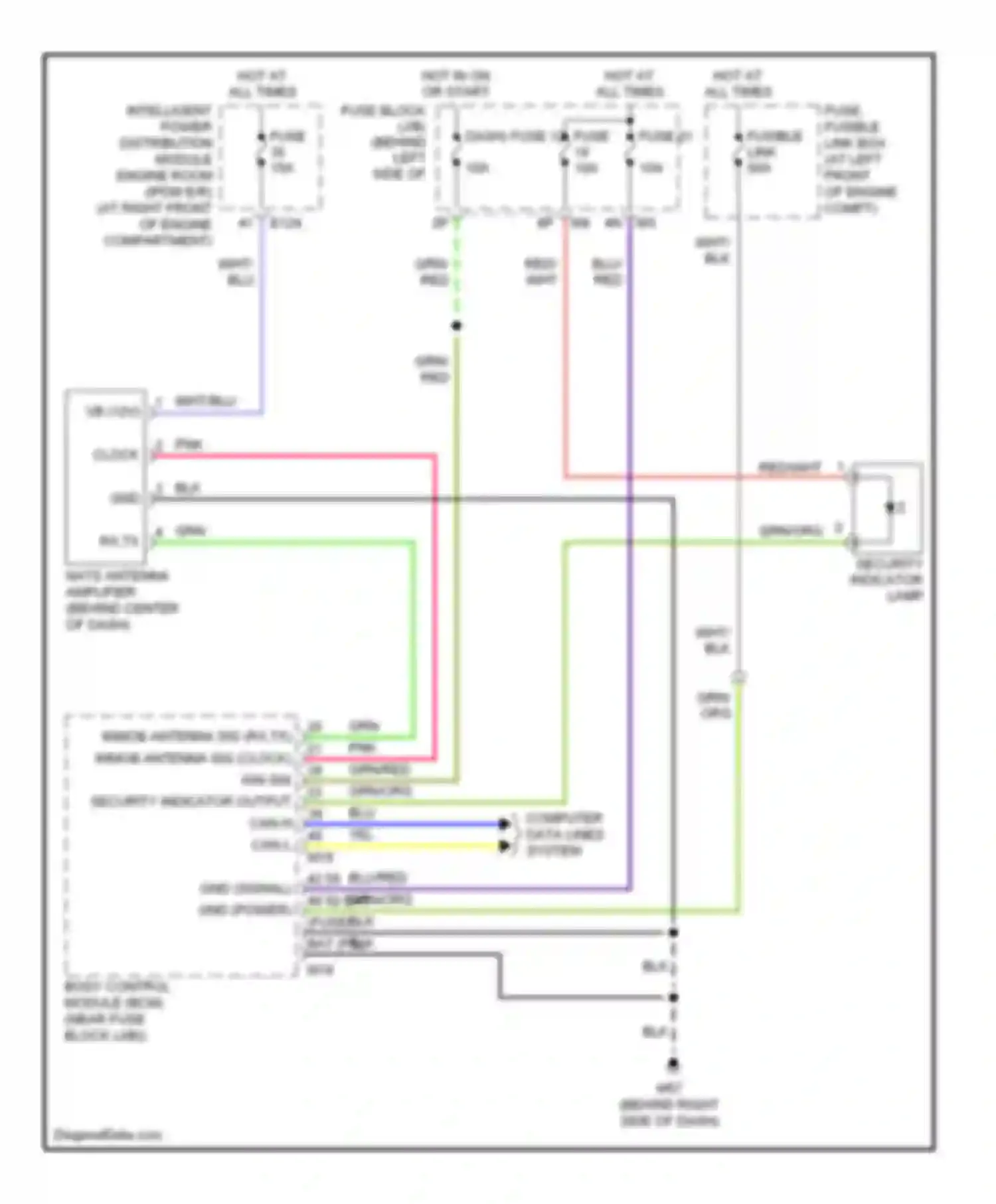 Maxima Nissan A33 (1999-2006): Immobilizer circuit