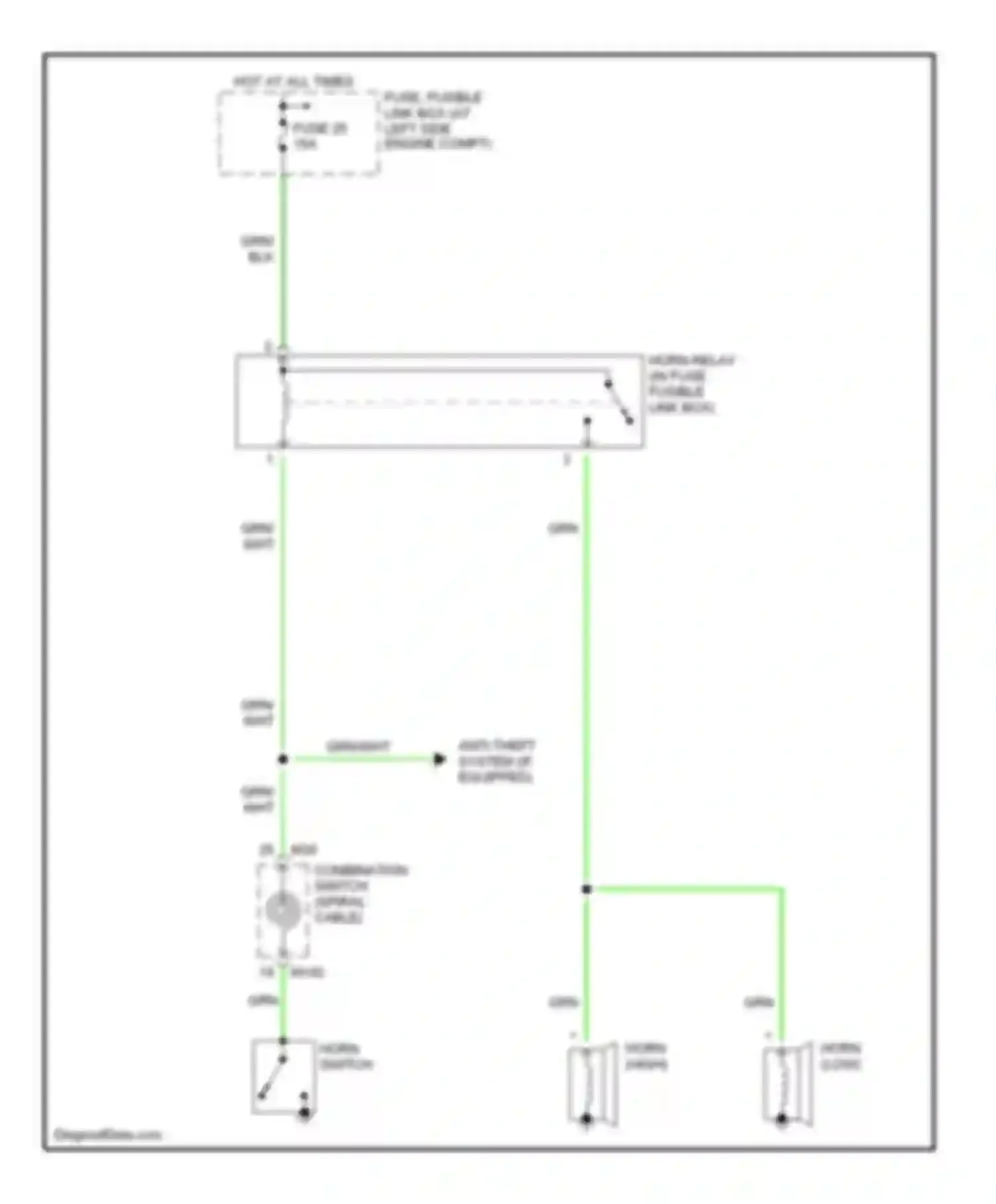 Maxima Nissan A33 (1999-2006): Horn circuit