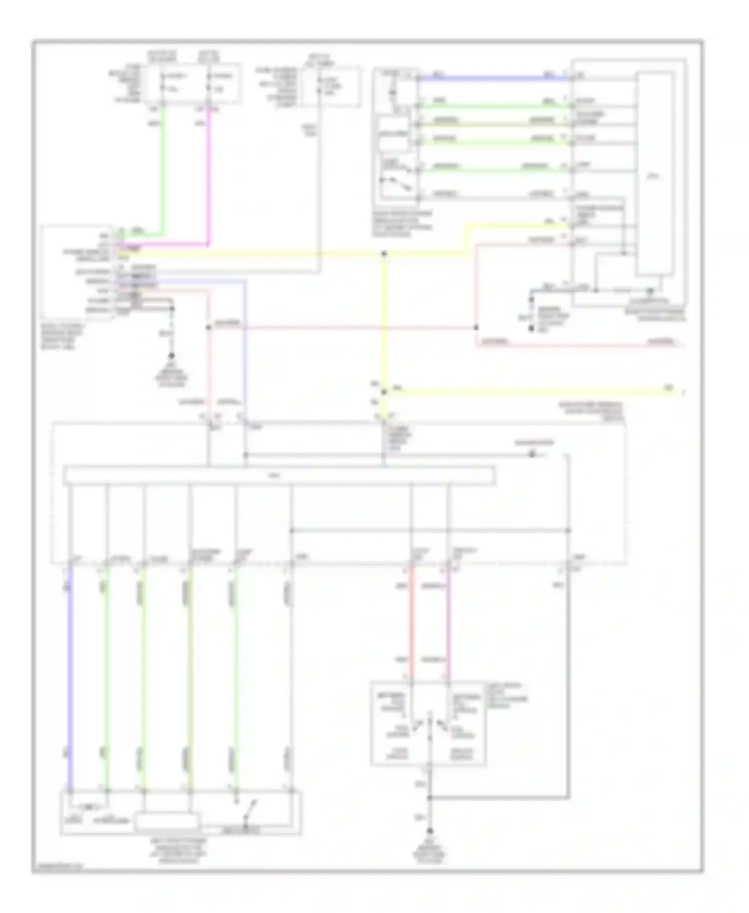 Maxima Nissan A33 (1999-2006): Power windows circuit, with driver side anti-pinch system (1 of 2)