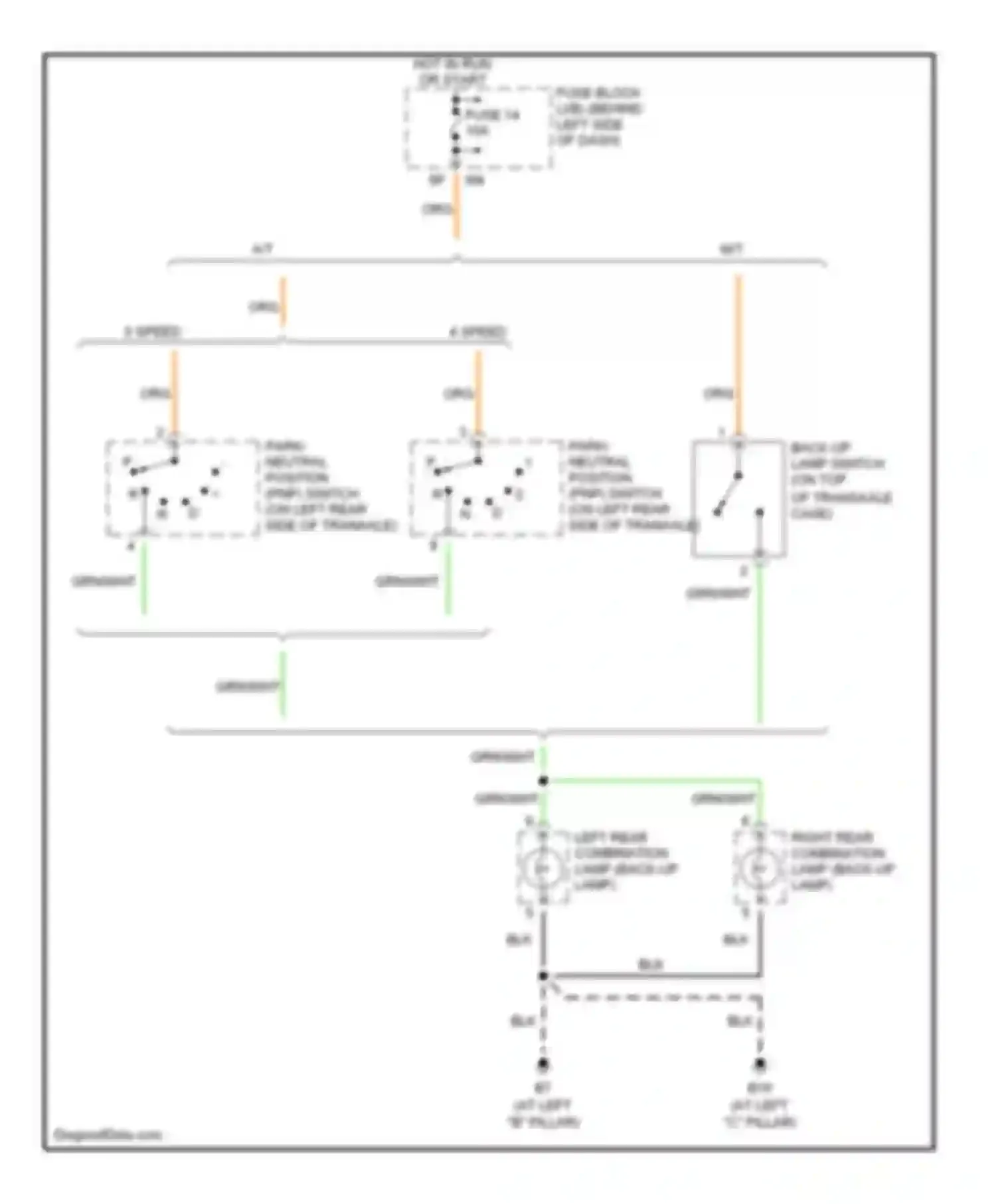 Wiring diagram grn/wht for Nissan Maxima A33 (1999-2006) (1 of 25)