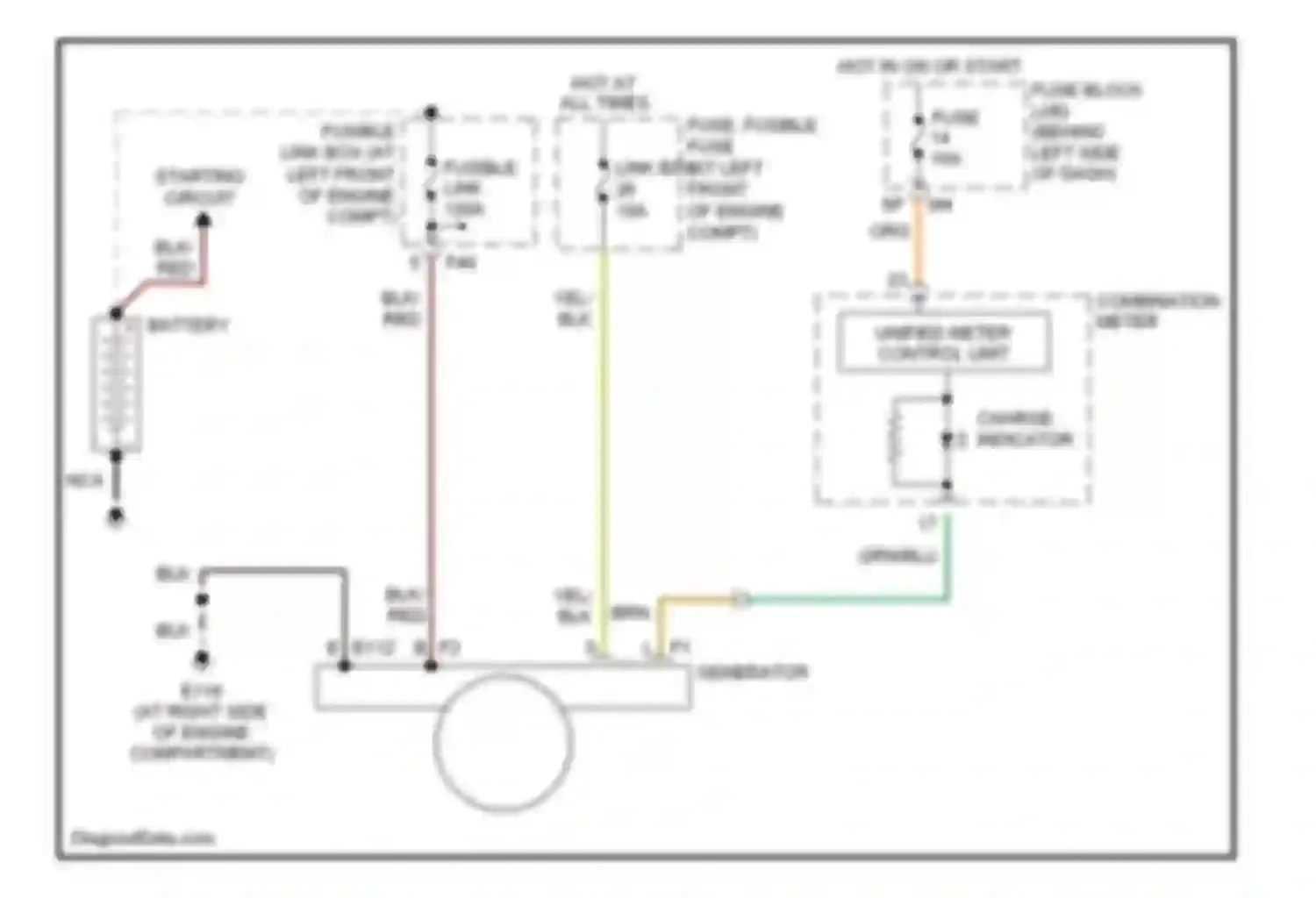 Wiring diagram starting circuit for Nissan Maxima A33 (1999-2006) (1 of 1)
