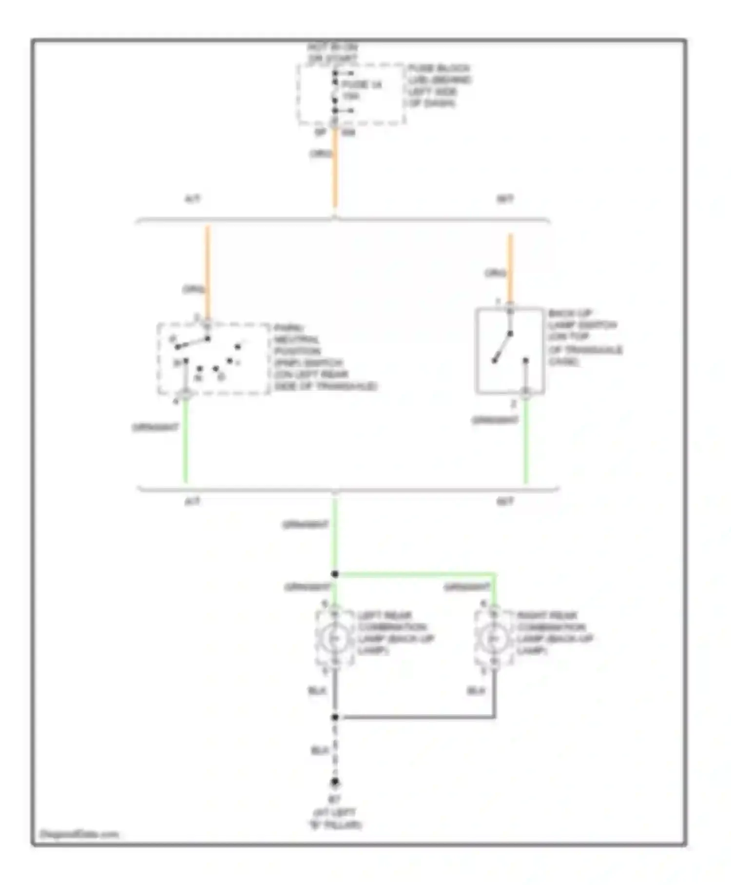Maxima Nissan A34 (2003-2008): Back-up lamps circuit