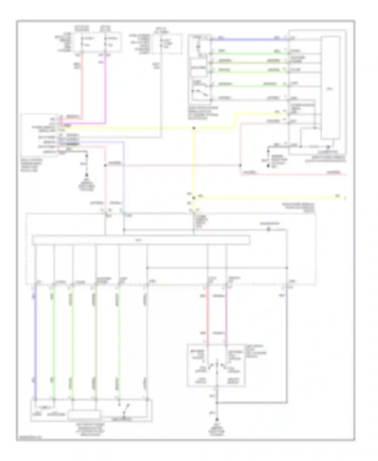 Maxima Nissan A34 (2003-2008): Power windows circuit, with driver side anti-pinch system (1 of 2)