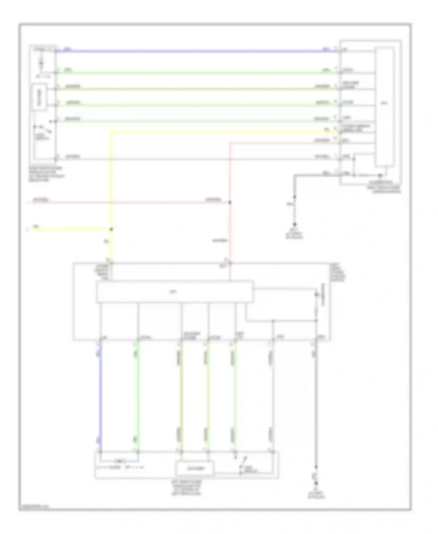 Maxima Nissan A34 (2003-2008): Power windows circuit, with driver side anti-pinch system (2 of 2)