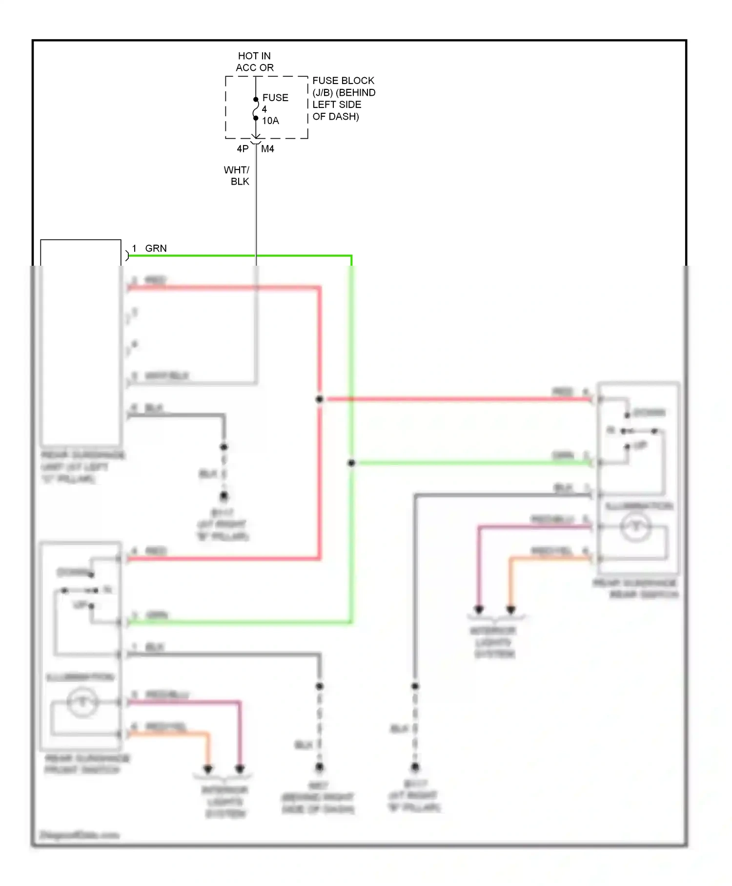 Nissan Maxima A34 (2003-2008) front switch wiring diagram  (1 of 1)