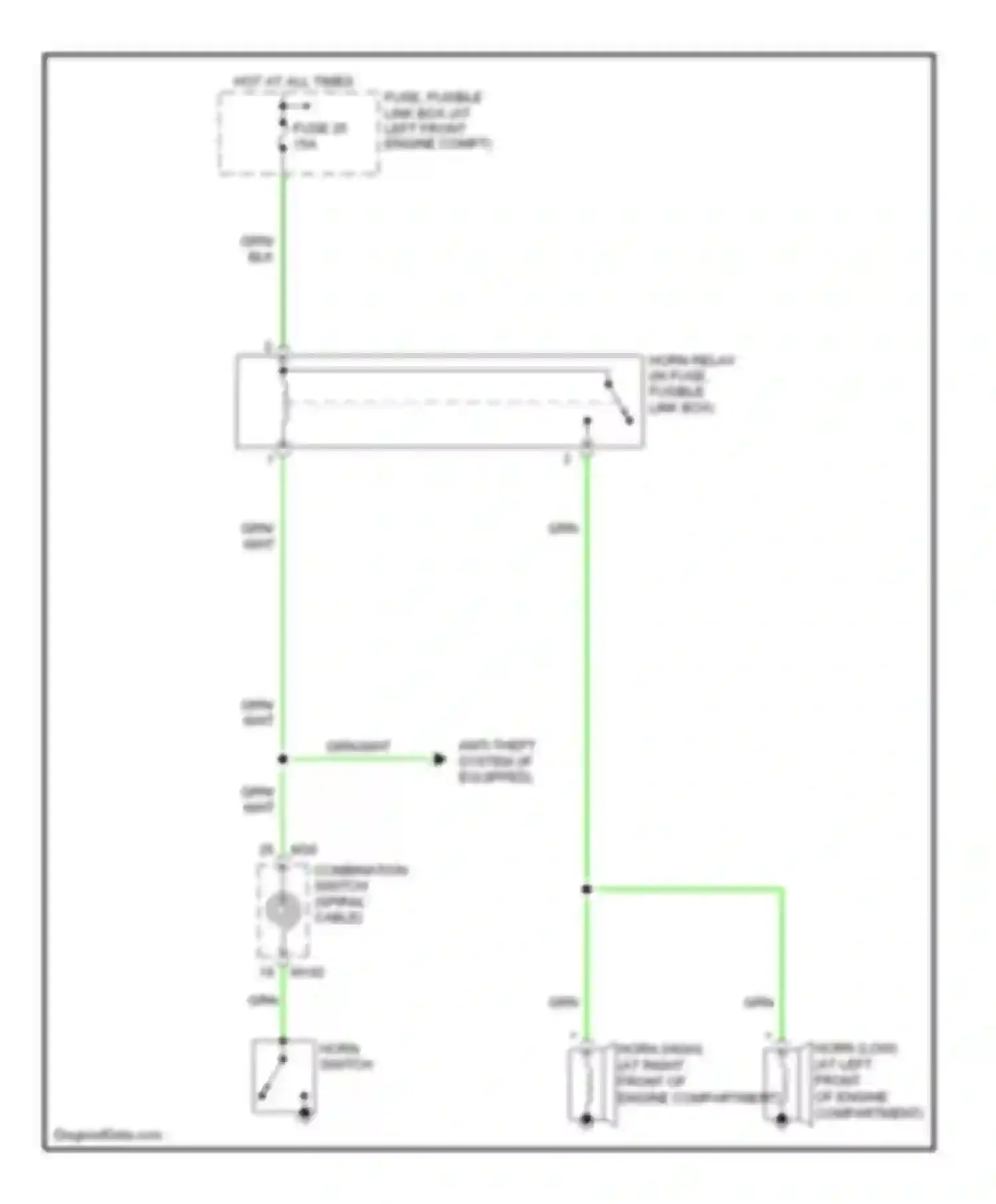 Wiring diagram fuse 25 for Nissan Maxima A34 (2003-2008) (1 of 1)