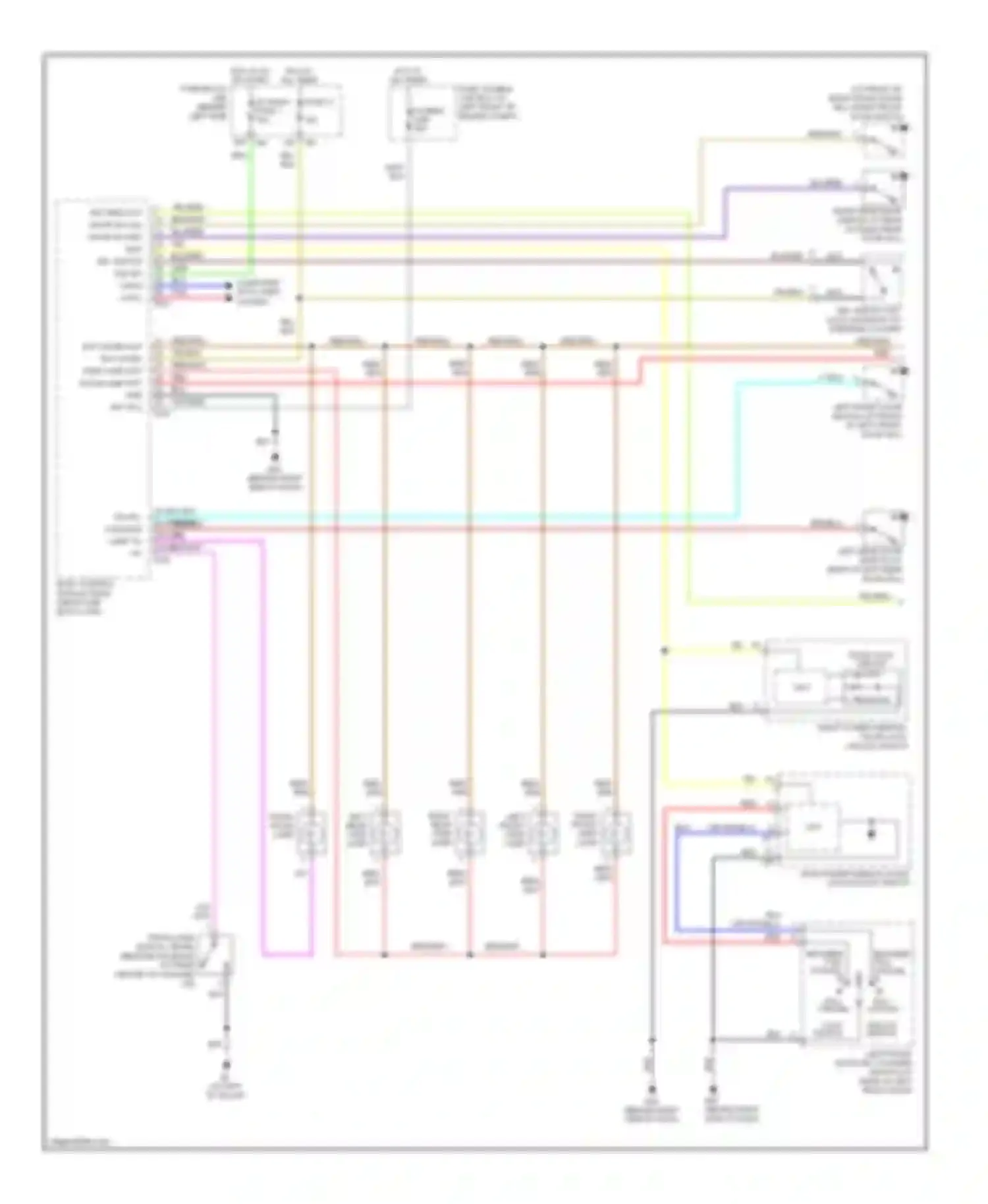Wiring diagram main power window, door lock/unlock switch for Nissan Maxima A34 (2003-2008) (2 of 4)