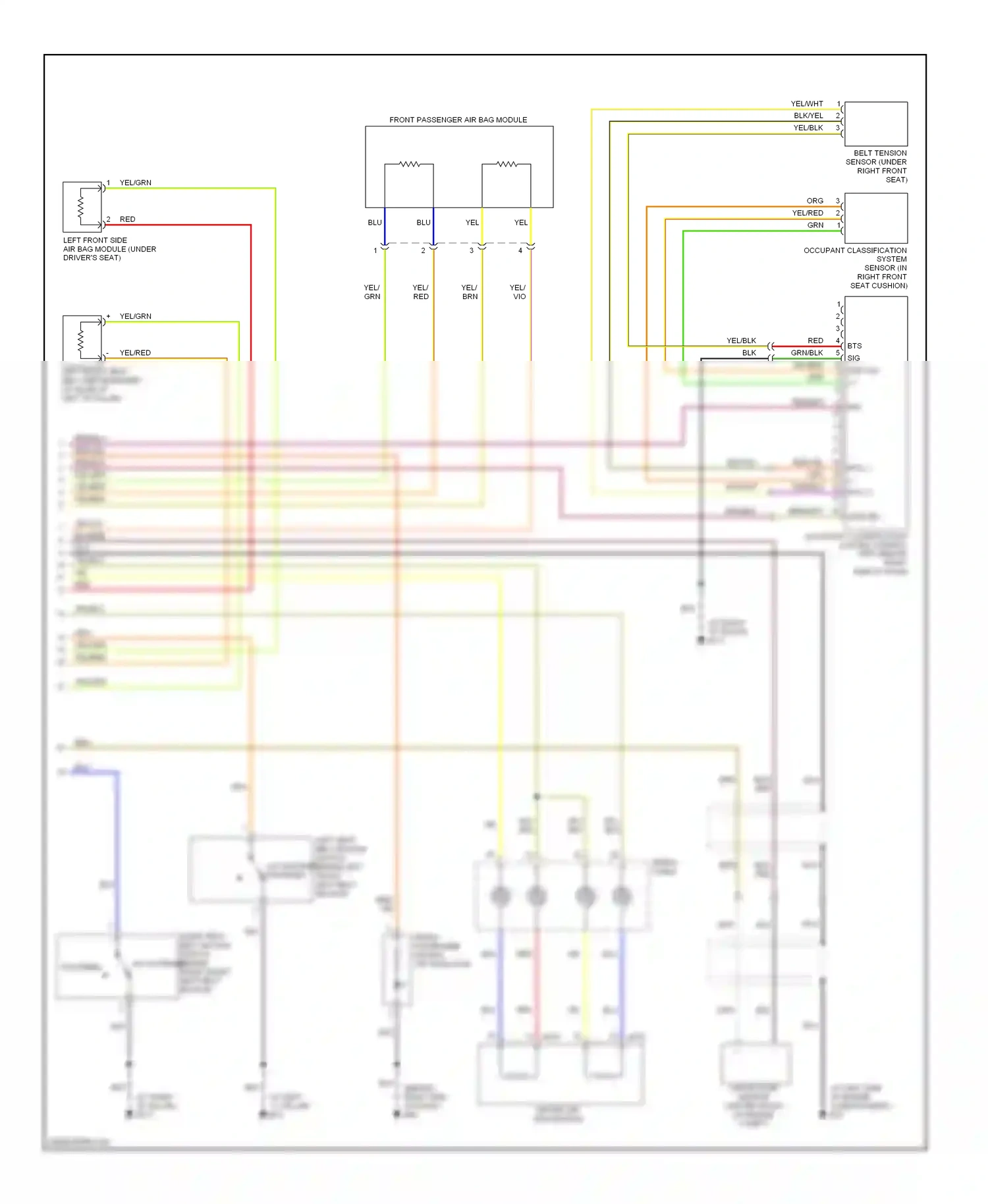 Nissan Maxima A34 (2003-2008) occupant classification system control unit (behind right side of dash) wiring diagram  (1 of 1)