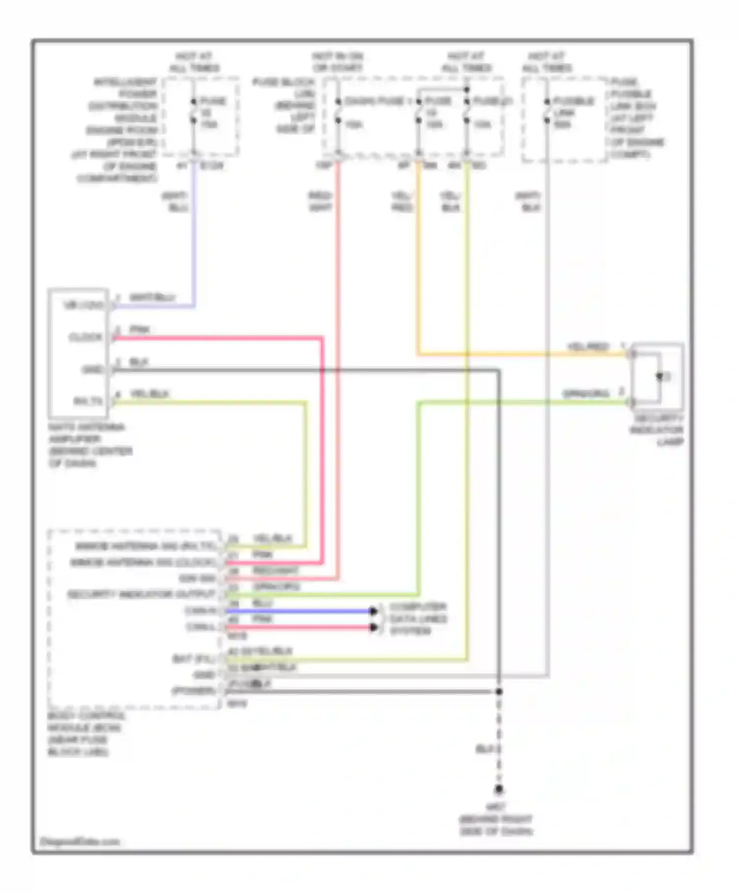 Wiring diagram pnk clock for Nissan Maxima A34 (2003-2008) (1 of 1)