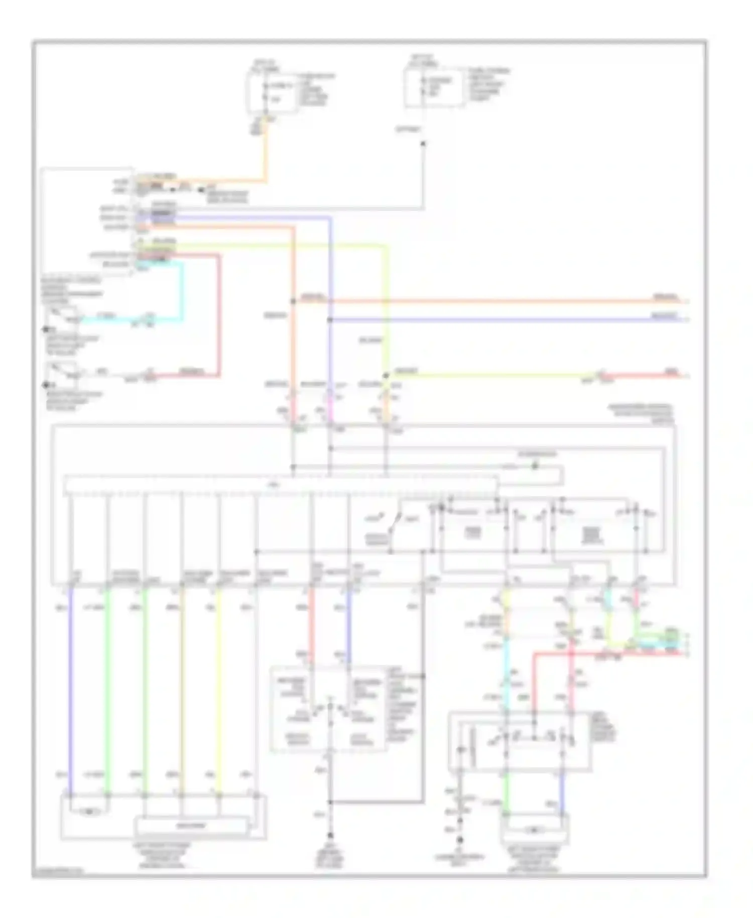 Maxima Nissan A35 (2008-2014): Power windows circuit, with driver and passenger side anti-pinch system (1 of 2)