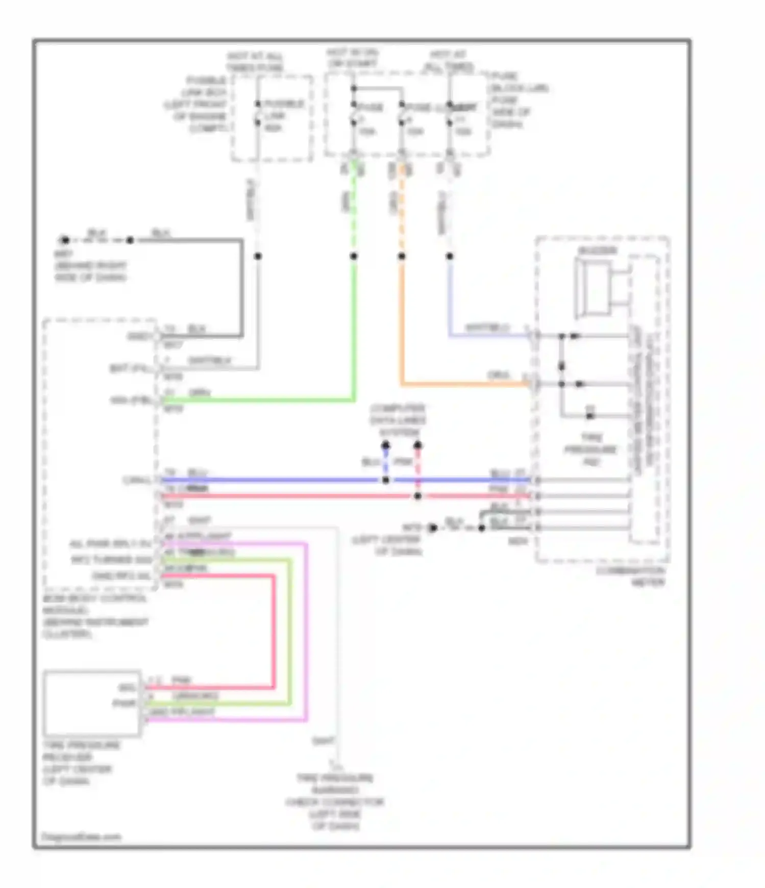 Maxima Nissan A35 (2008-2014): Tire pressure monitoring circuit