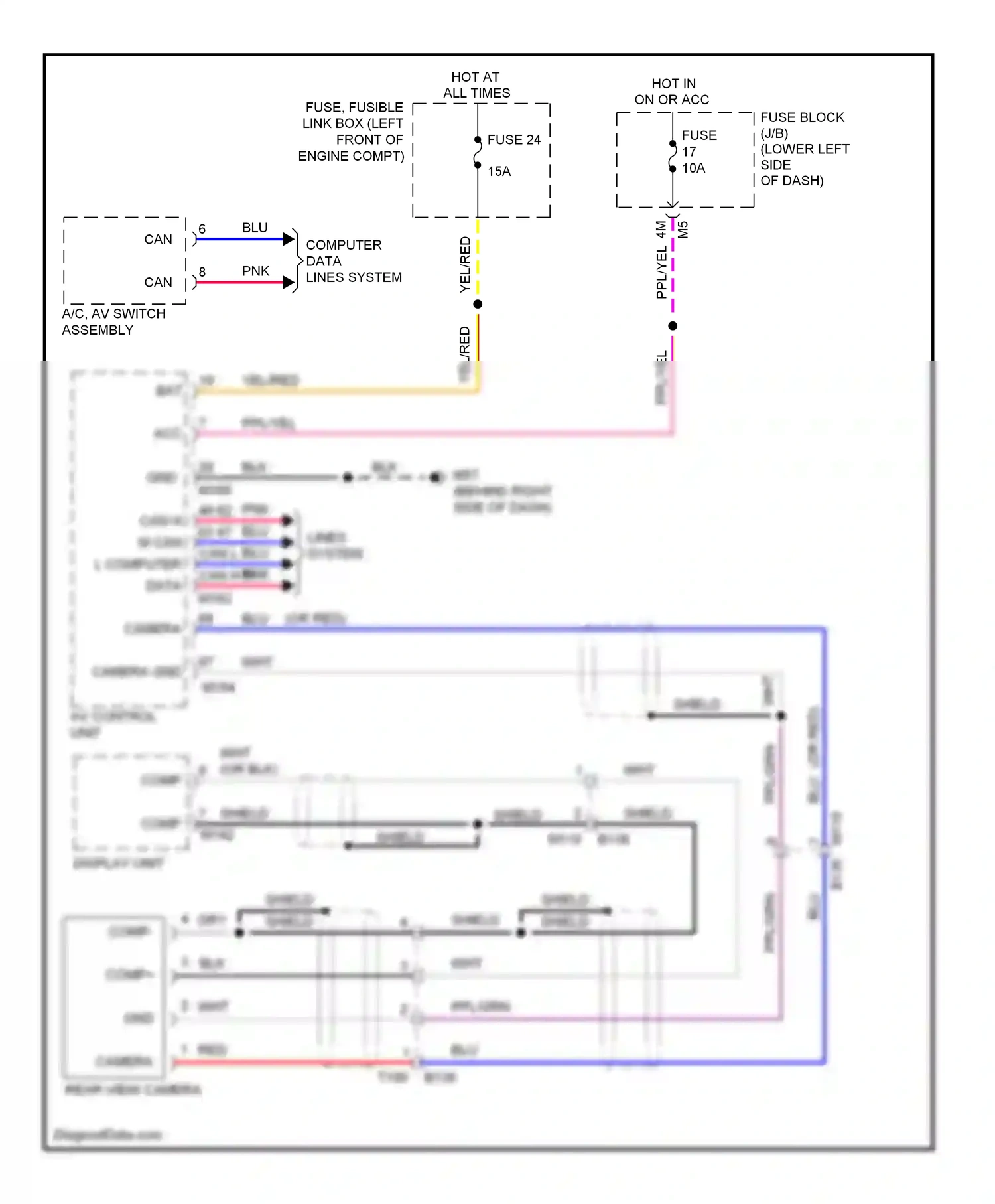 Wiring diagram a/c, av switch assembly for Nissan Maxima A35 (2008-2014) (5 of 5)
