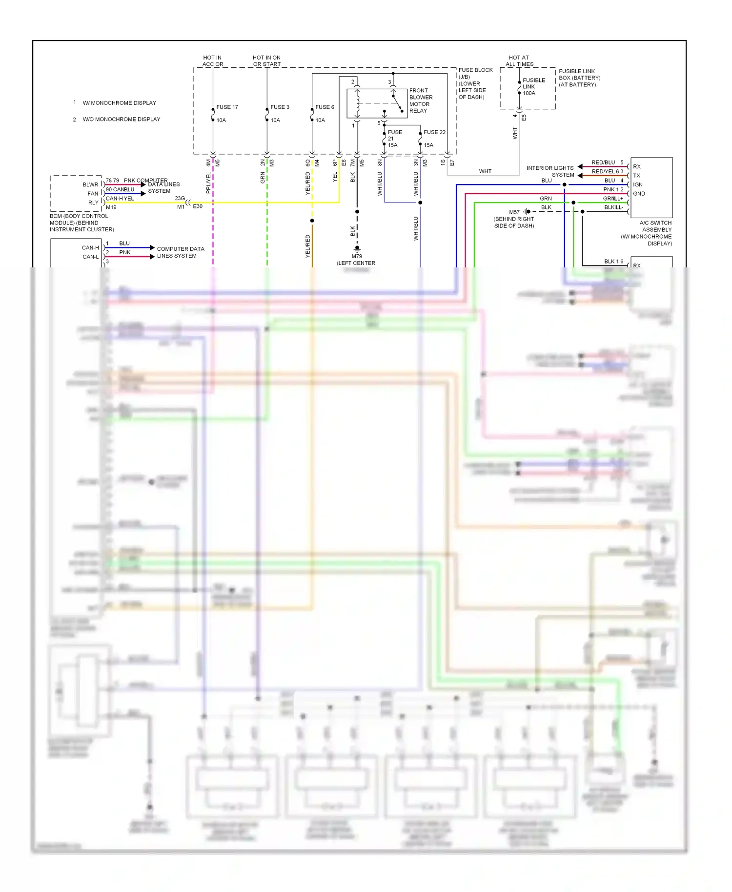 Wiring diagram a/c display unit for Nissan Maxima A35 (2008-2014) (1 of 1)
