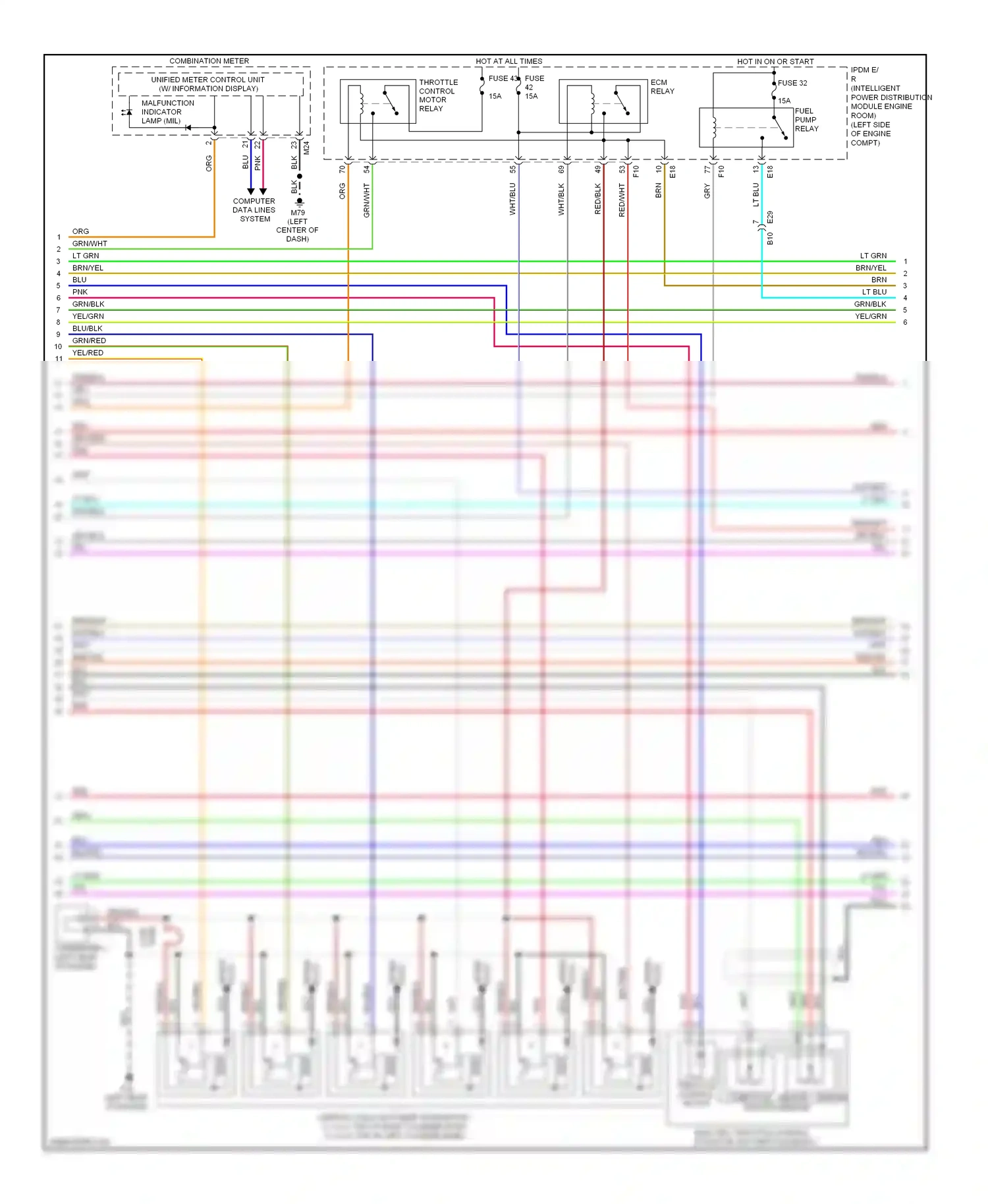 Wiring diagram combination meter for Nissan Maxima A35 (2008-2014) (10 of 23)