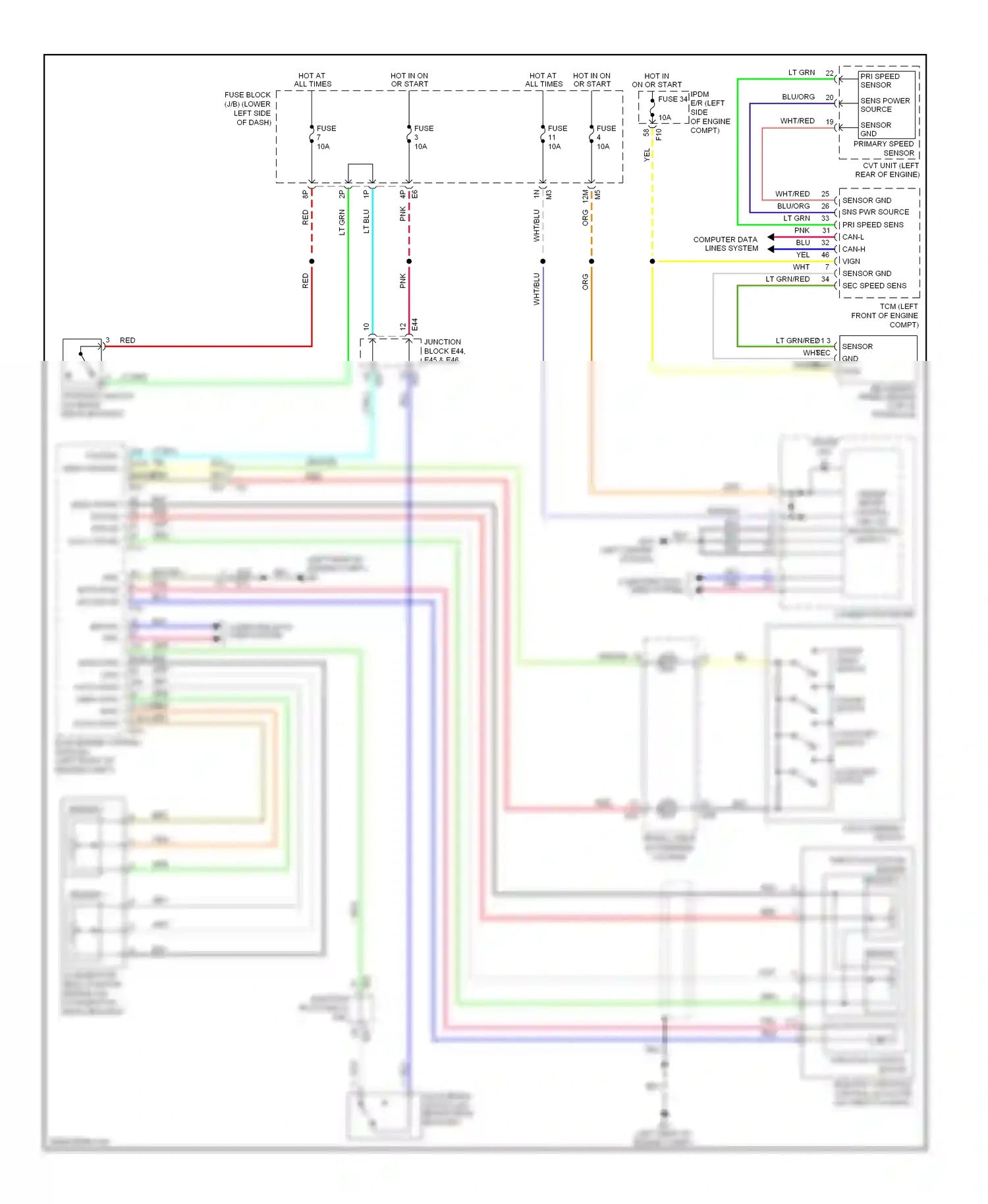 Nissan Maxima A35 (2008-2014) ecm (engine control module) (left front of engine compt) wiring diagram  (3 of 6)