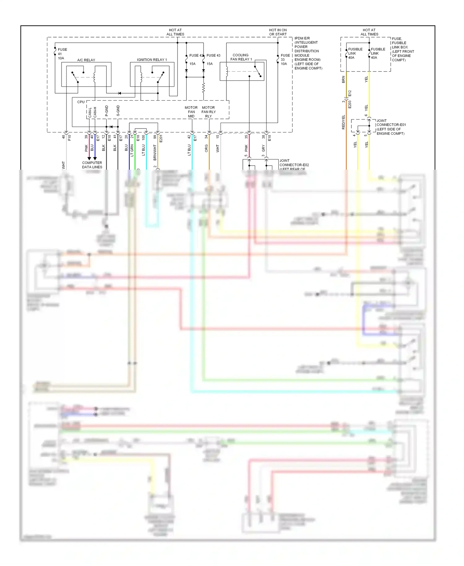 Nissan Maxima A35 (2008-2014) ecm (engine control module) (left front of engine compt) wiring diagram  (1 of 6)