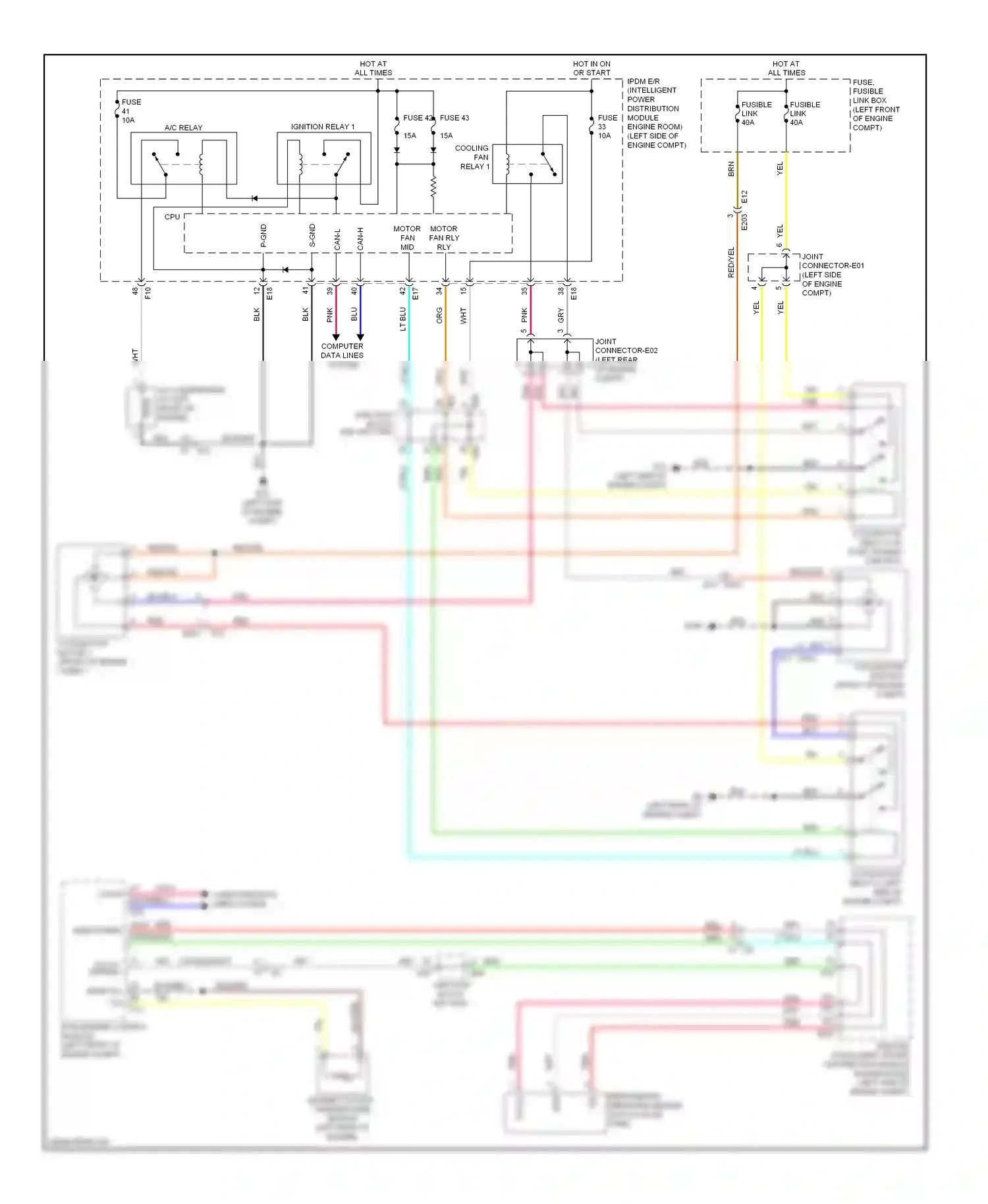 Nissan Maxima A35 (2008-2014) ecm (engine control module) (left front of engine compt) wiring diagram  (2 of 6)