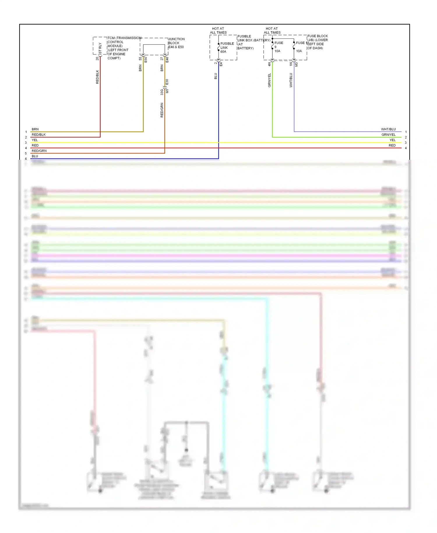 Wiring diagram left "c" pillar) for Nissan Maxima A35 (2008-2014) (1 of 10)