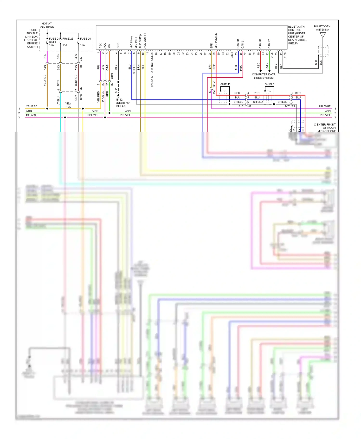 Wiring diagram right tweeter for Nissan Maxima A35 (2008-2014) (4 of 5)