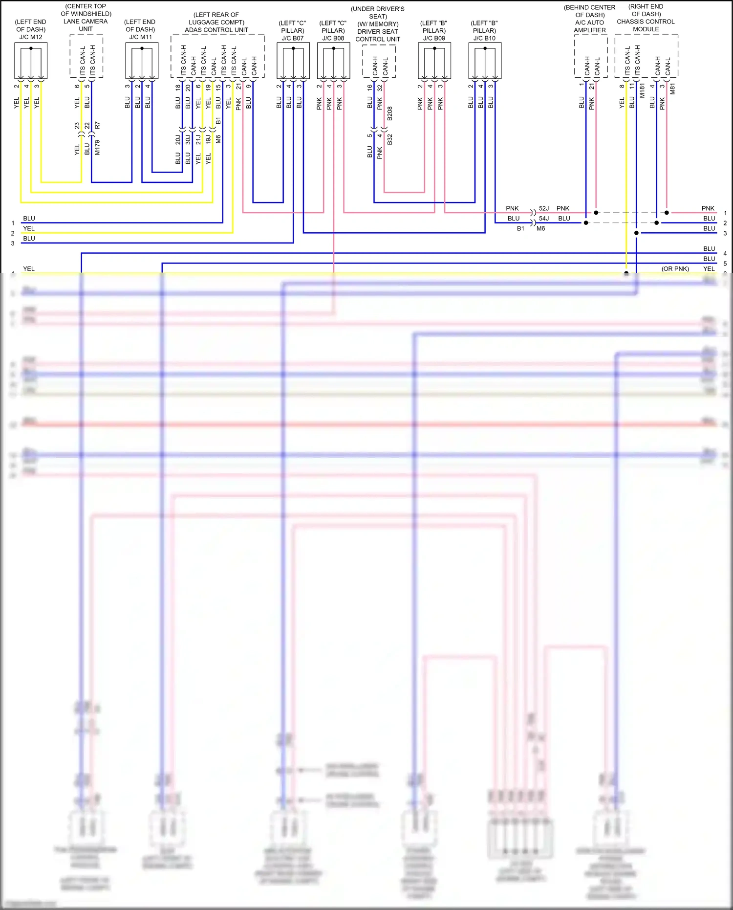 Car Wiring Diagrams for Maxima Nissan A36 (2015-2024): Computer data lines circuit, w/ driver assistance & blind spot warning system (2 of 3)