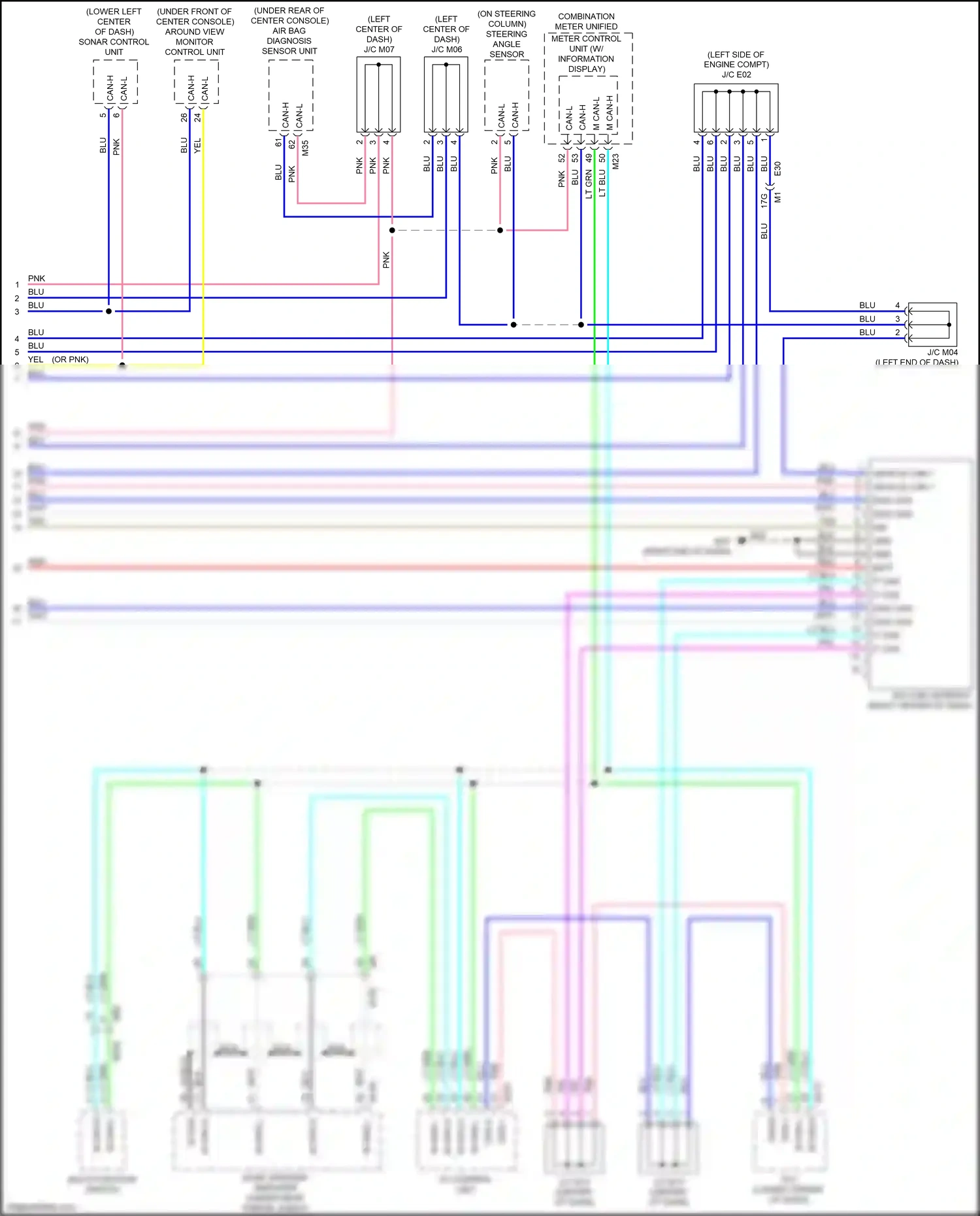 Car Wiring Diagrams for Maxima Nissan A36 (2015-2024): Computer data lines circuit, w/ driver assistance & blind spot warning system (3 of 3)