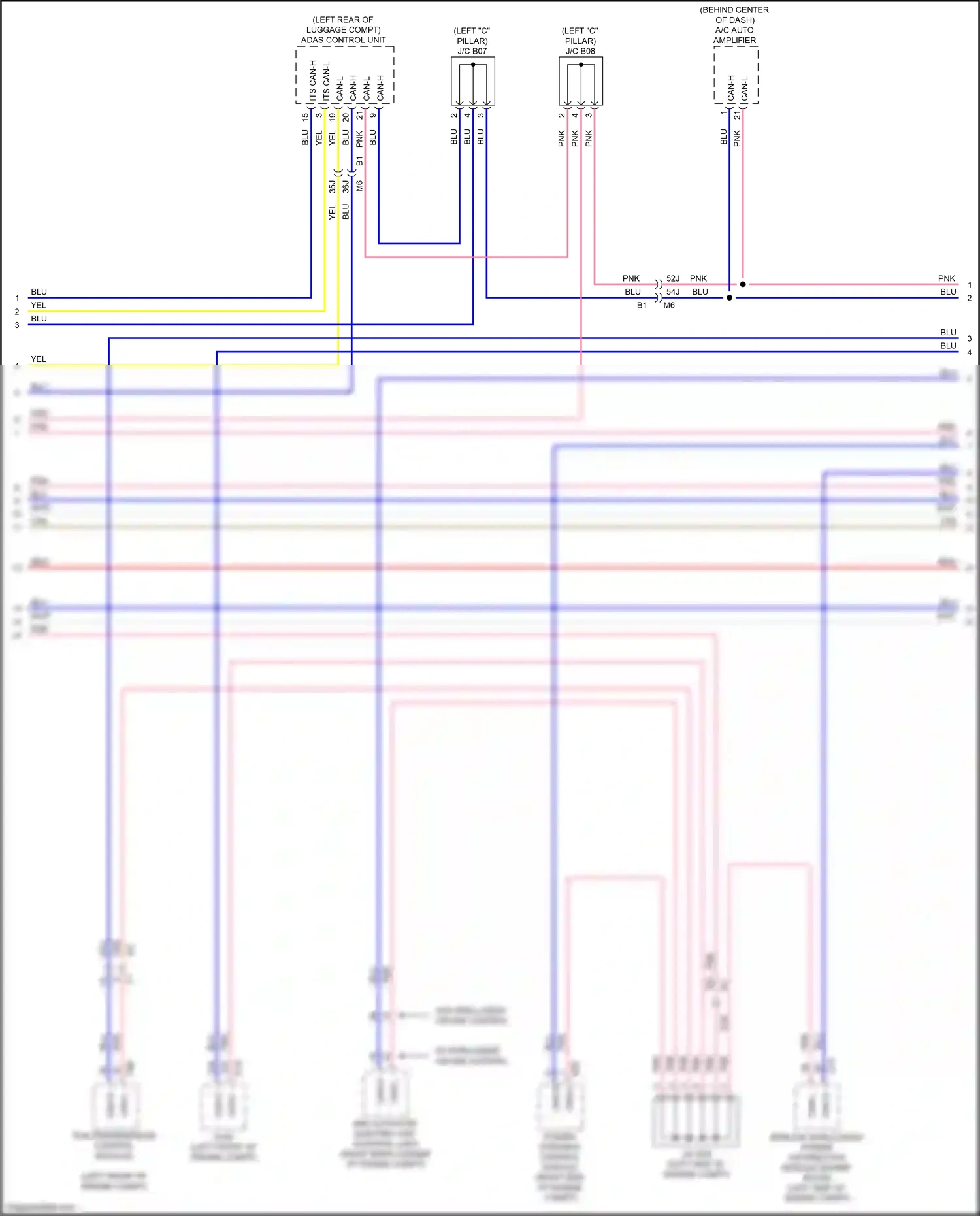 Wiring diagram a/c auto amplifier for Nissan Maxima A36 (2015-2024) (3 of 11)