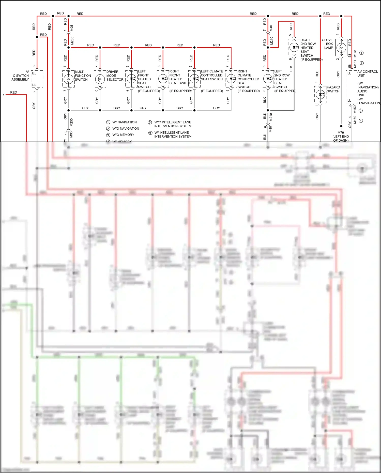 Wiring diagram a/c switch assembly for Nissan Maxima A36 (2015-2024) (4 of 6)