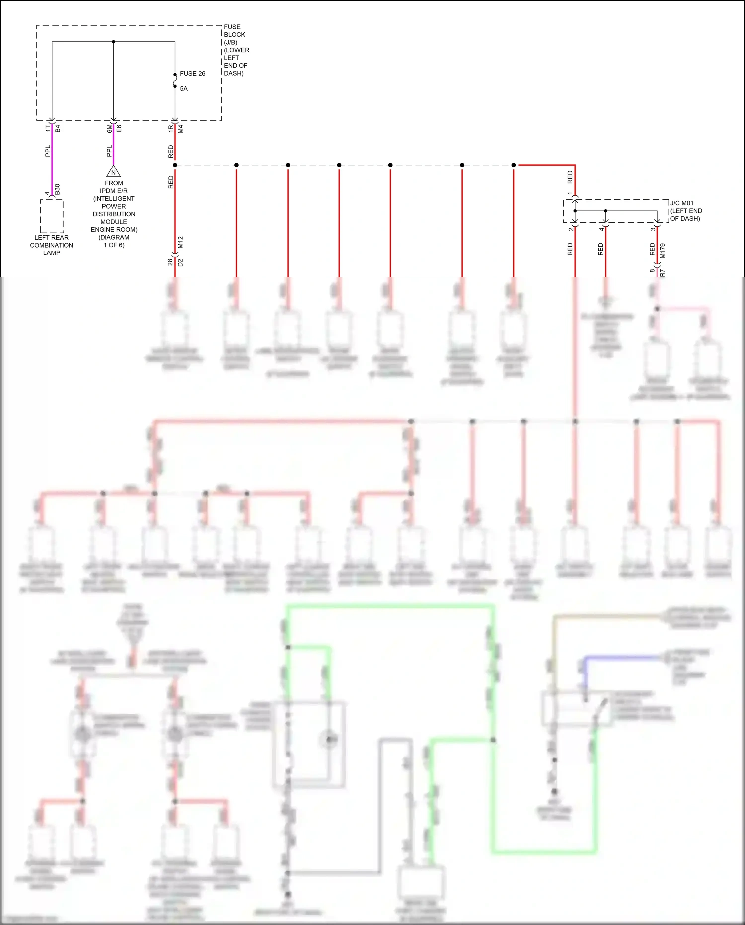 Wiring diagram a/c switch assembly for Nissan Maxima A36 (2015-2024) (5 of 6)