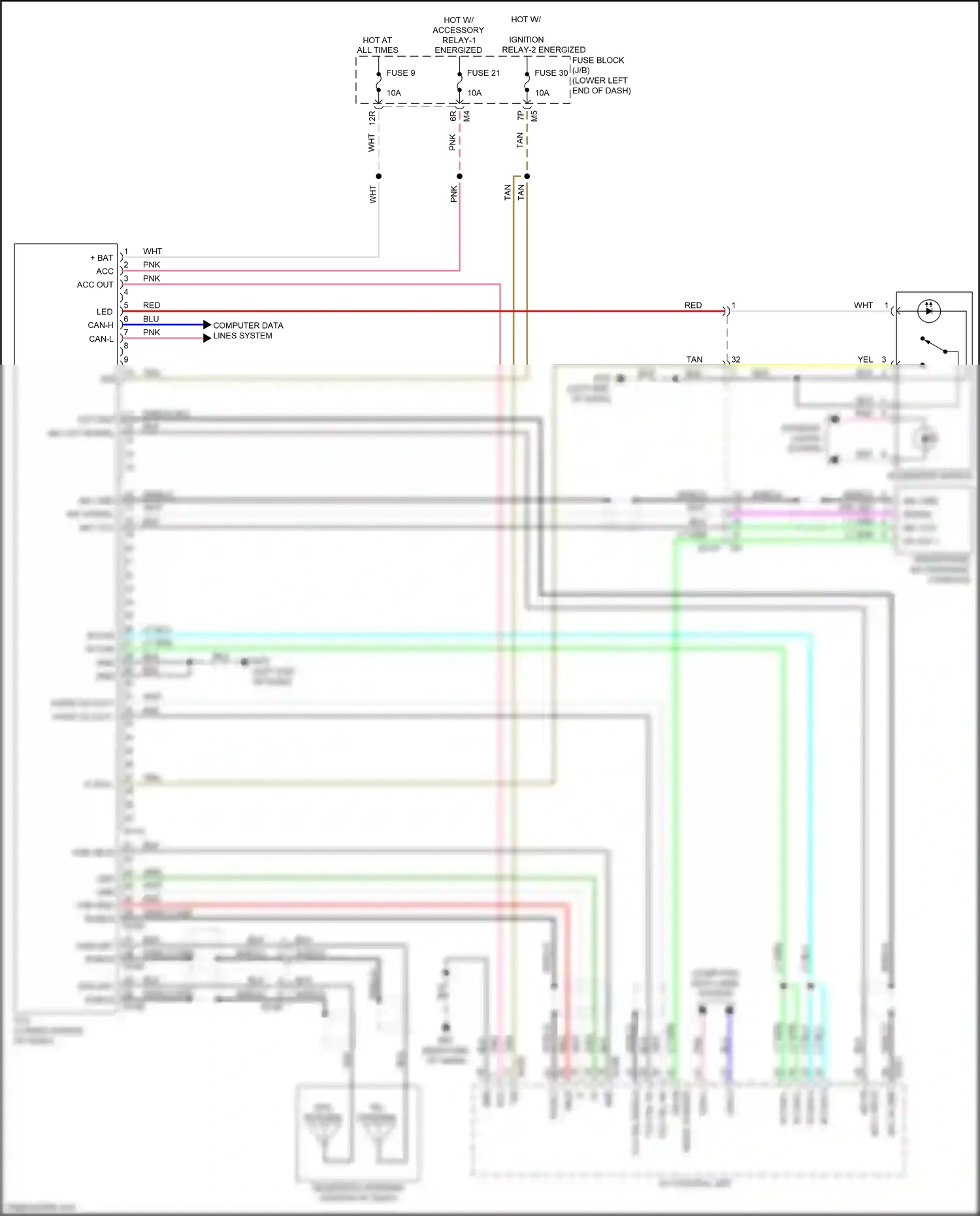 Wiring diagram av control unit for Nissan Maxima A36 (2015-2024) (10 of 17)