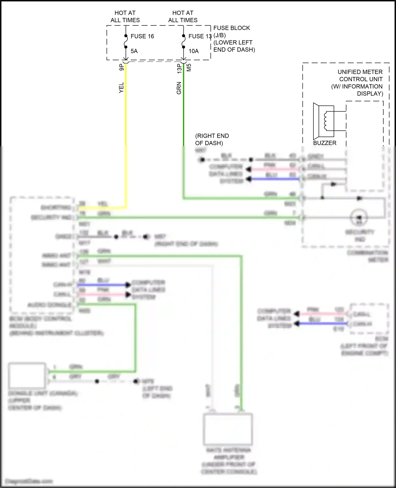 Wiring diagram combination meter for Nissan Maxima A36 (2015-2024) (4 of 31)