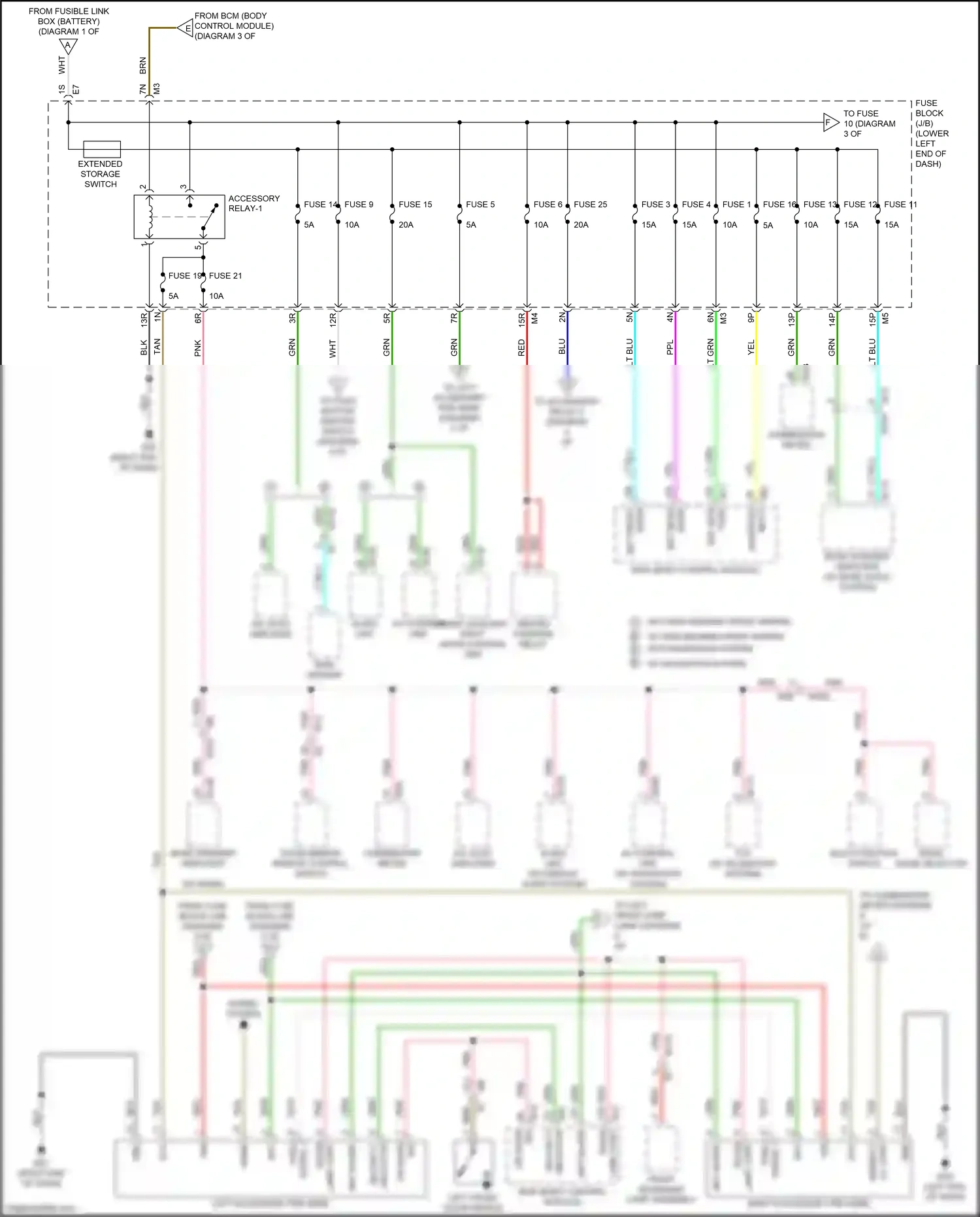 Wiring diagram front auxiliary input jacks control unit for Nissan Maxima A36 (2015-2024) (4 of 7)